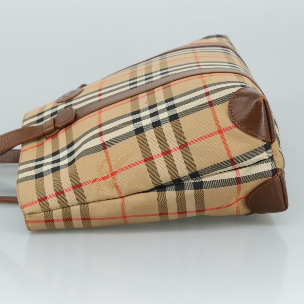 Burberry Nova Check Beige Canvas Tote Bag (Pre-Owned) Size ONE SIZE - 4 Thumbnail