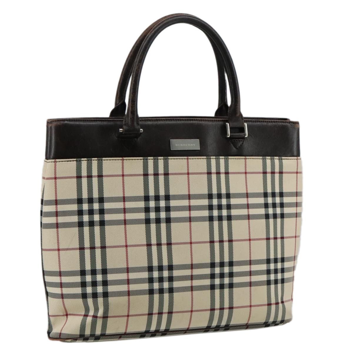 Burberry Nova Check Beige Canvas Handbag (Pre-Owned) Size ONE SIZE - 16 Thumbnail