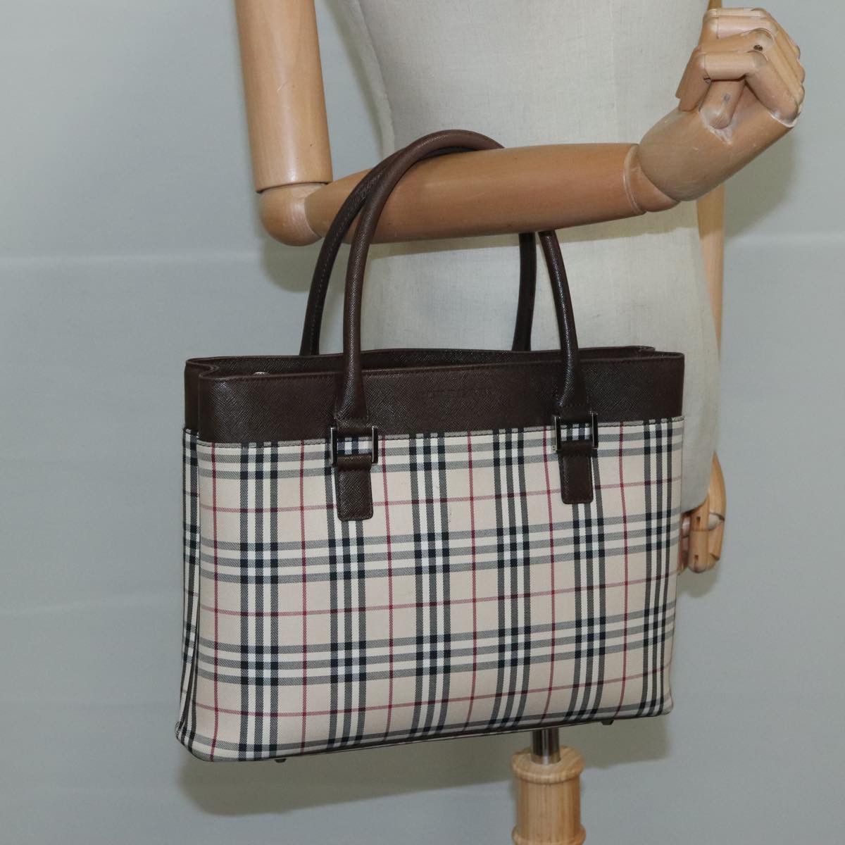 Burberry Nova Check Beige Canvas Handbag (Pre-Owned) Size ONE SIZE - 15 Thumbnail