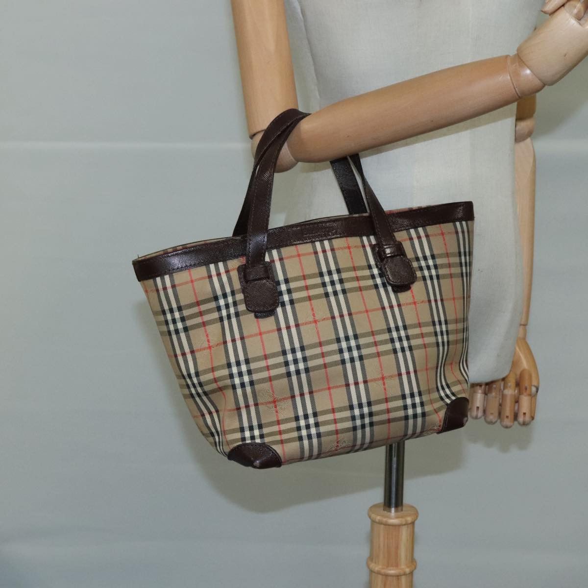 Burberry Nova Check Beige Canvas Handbag (Pre-Owned) Size ONE SIZE - 14 Thumbnail