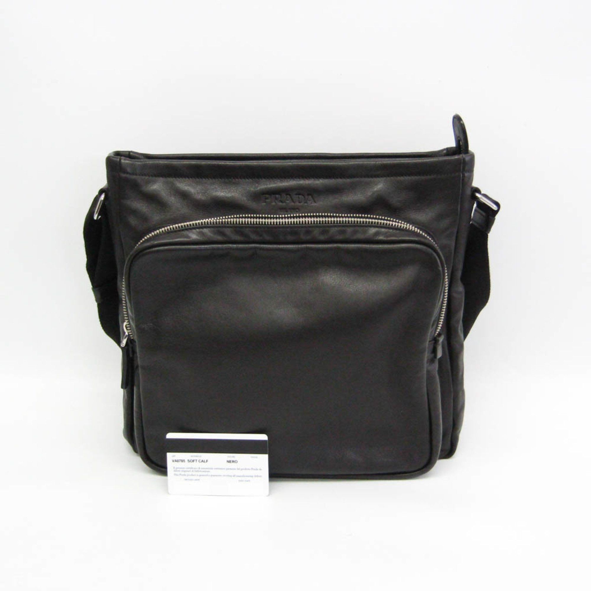Prada Black Leather Shopper Bag (Pre-Owned) Size ONE SIZE - 10 Thumbnail