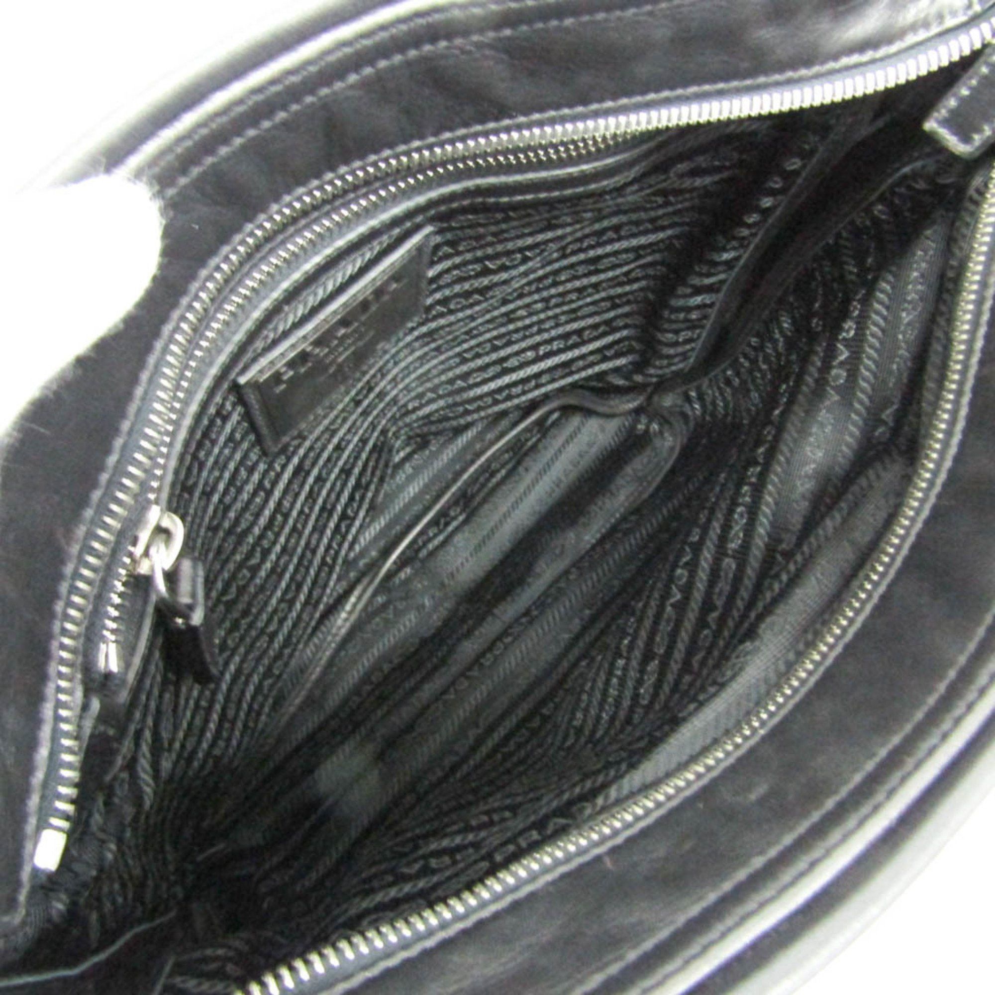 Prada Black Leather Shopper Bag (Pre-Owned) Size ONE SIZE - 8 Thumbnail