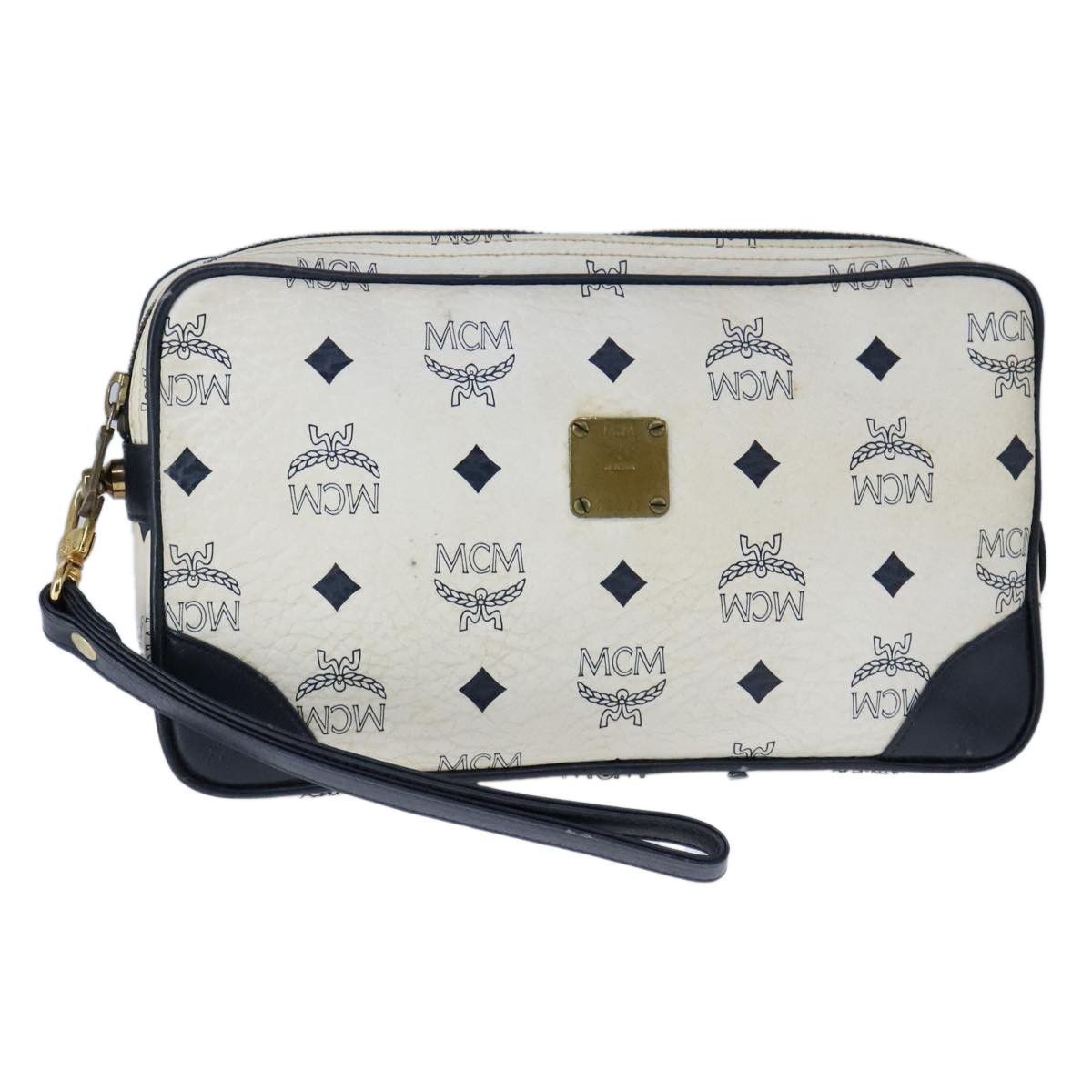 MCM Visetos White Canvas Clutch Bag (Pre-Owned) Size ONE SIZE - 13 Thumbnail