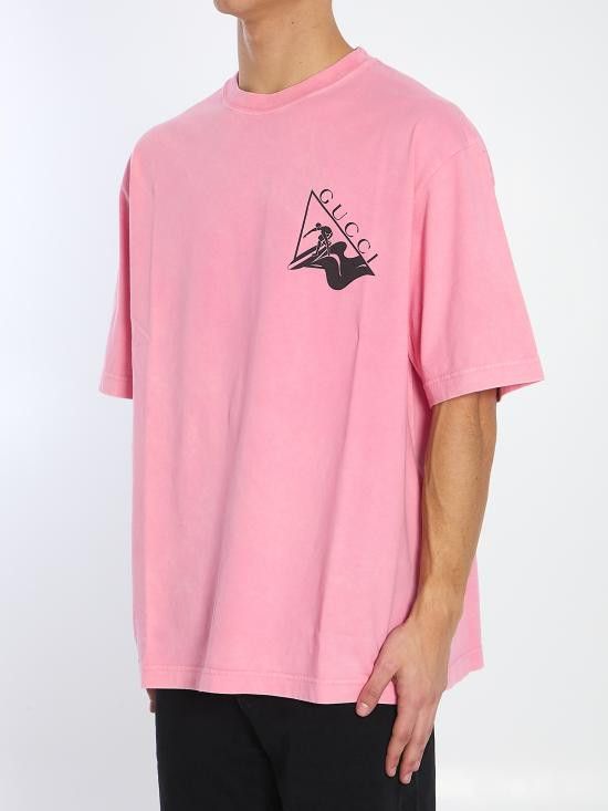 Gucci GUCCI Men T-Shirts 798115 PINK Size US M / EU 48-50 / 2 - 2 Thumbnail