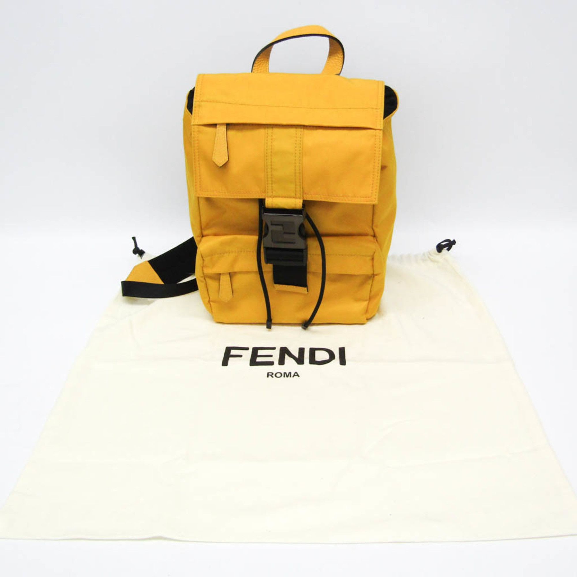 Fendi Fendi Fendines 7VZ067 Men,Women Nylon Backpack,Sling Bag Yellow Size ONE SIZE - 4 Thumbnail