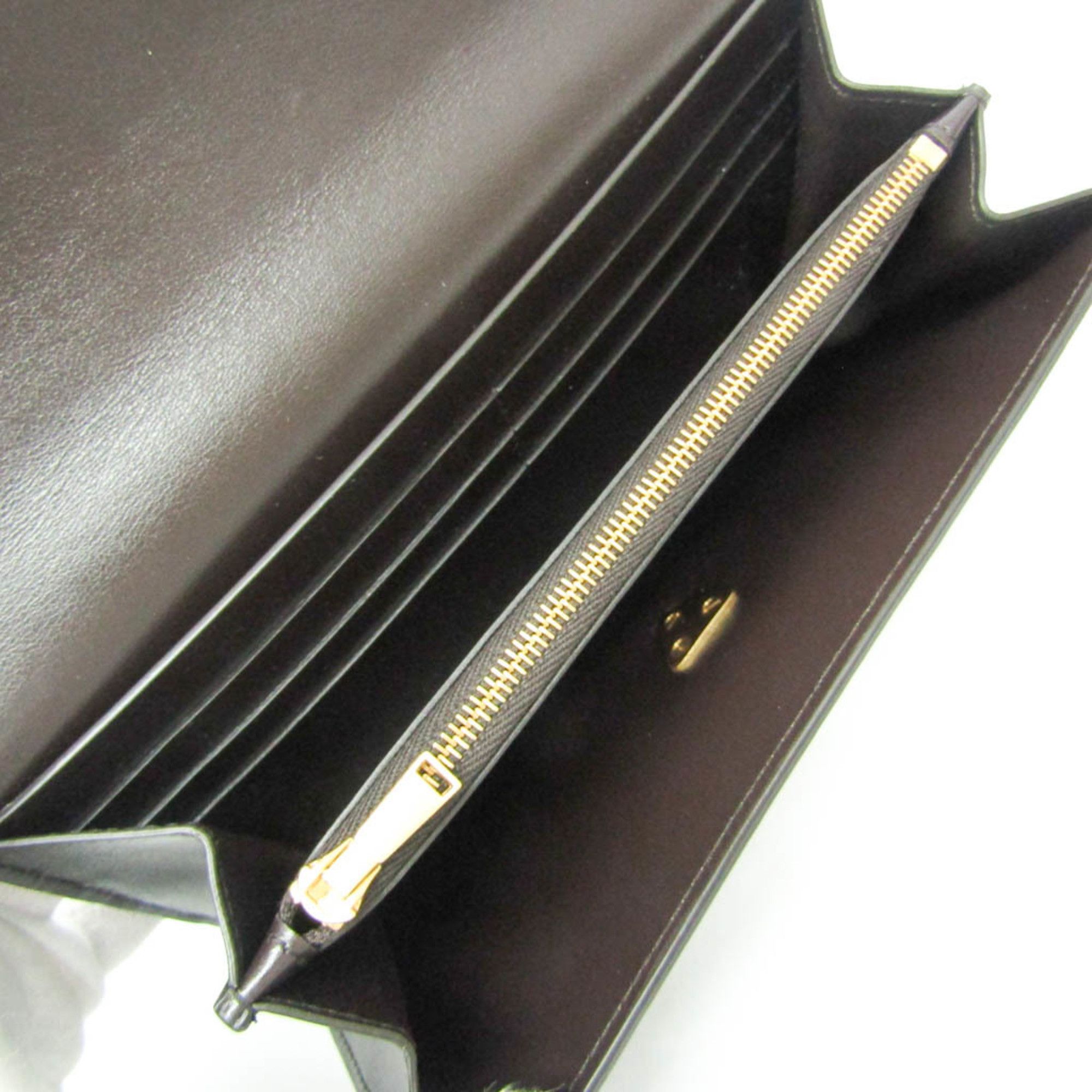 Bottega Veneta Bottega Veneta Triangle Turnlock Men,Women Calfskin Long Wallet (bi-fold) Dark Brown Size ONE SIZE - 4 Thumbnail