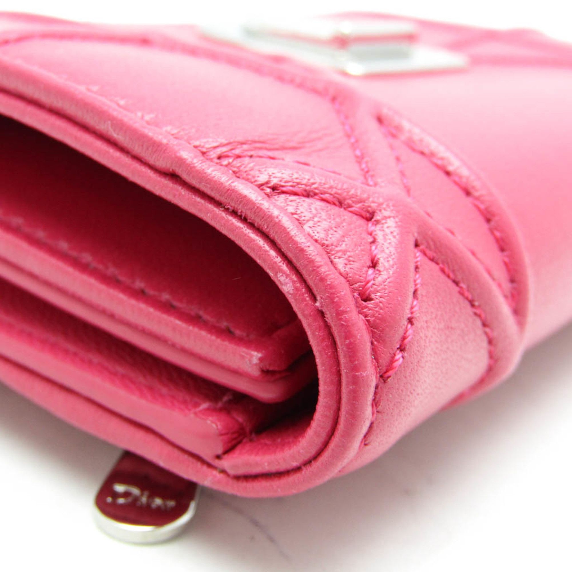 Dior Christian Dior DIORAMA S0617PNAG Women's Leather Wallet (tri-fold) Pink Size ONE SIZE - 8 Thumbnail