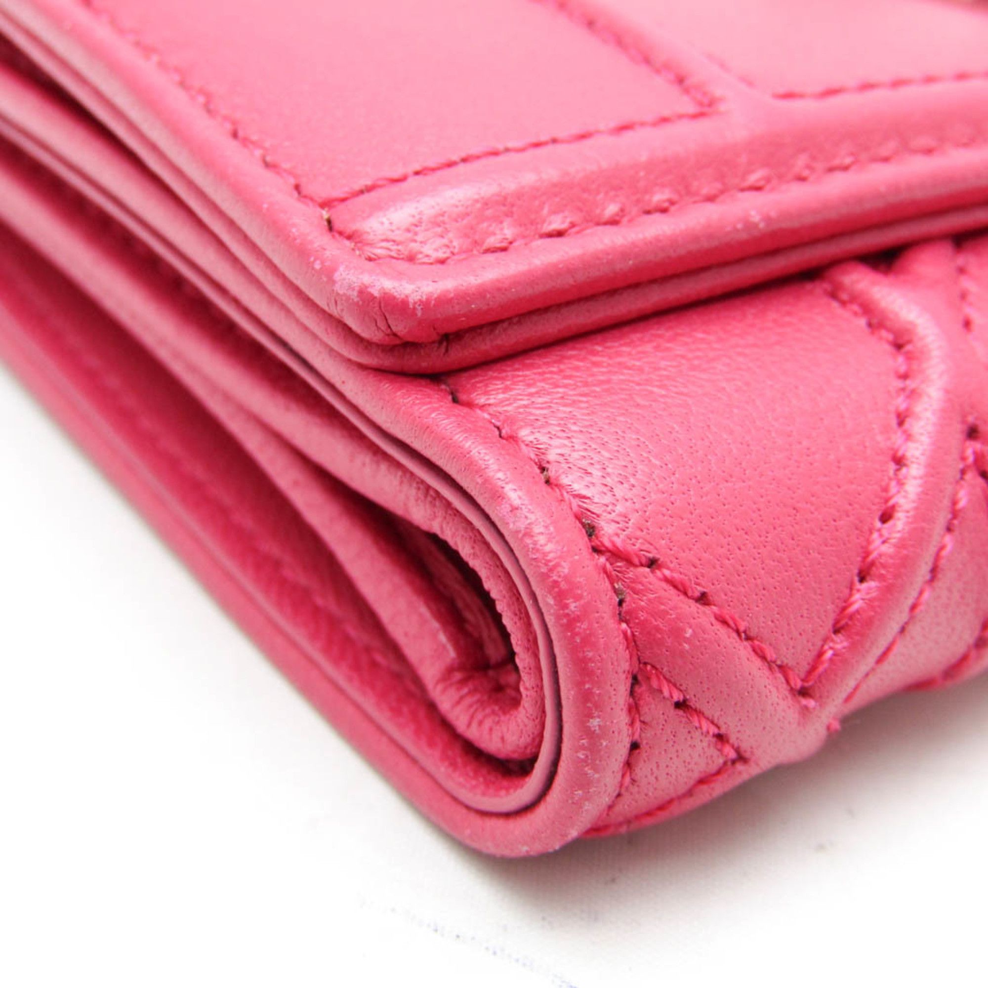 Dior Christian Dior DIORAMA S0617PNAG Women's Leather Wallet (tri-fold) Pink Size ONE SIZE - 7 Thumbnail