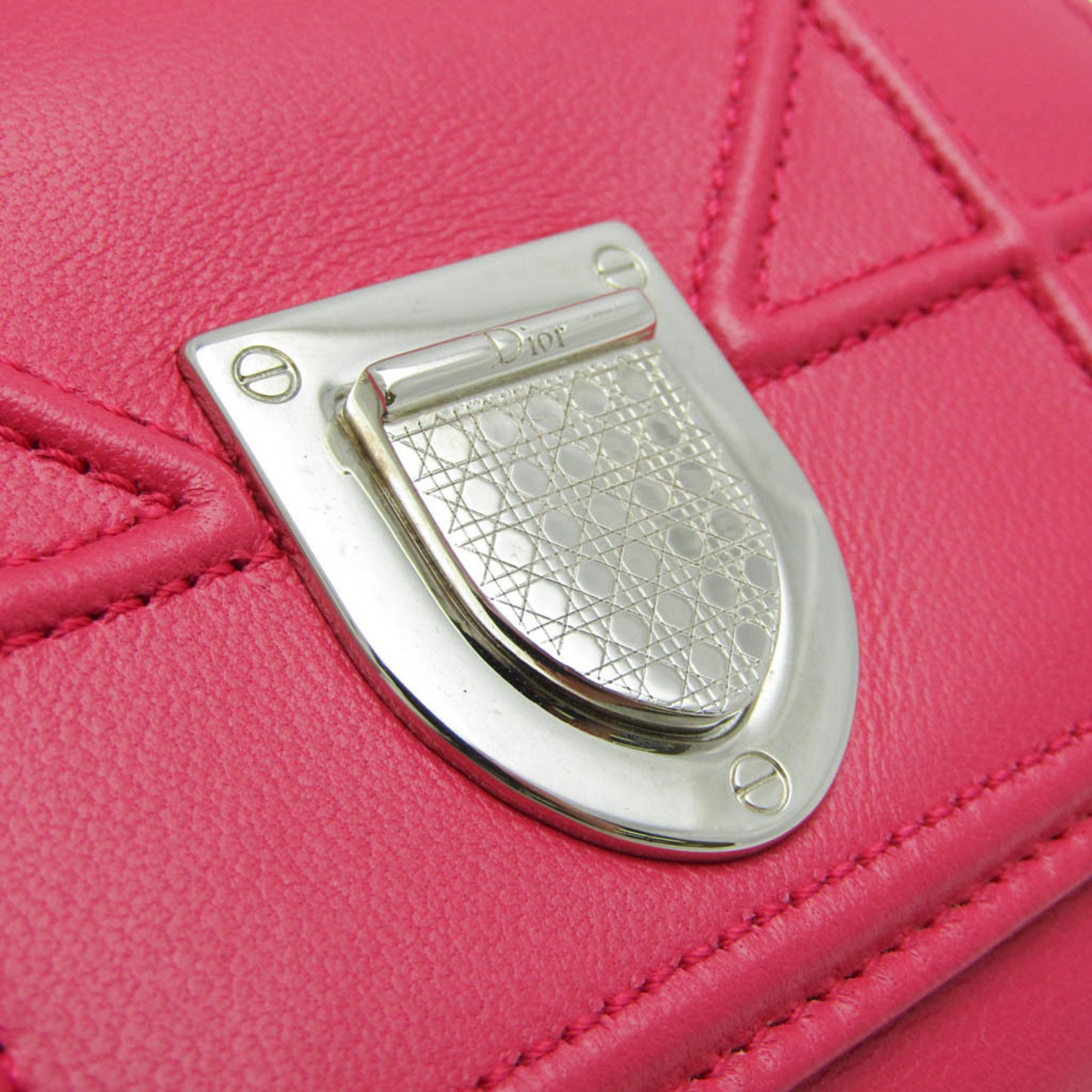 Dior Christian Dior DIORAMA S0617PNAG Women's Leather Wallet (tri-fold) Pink Size ONE SIZE - 9 Thumbnail