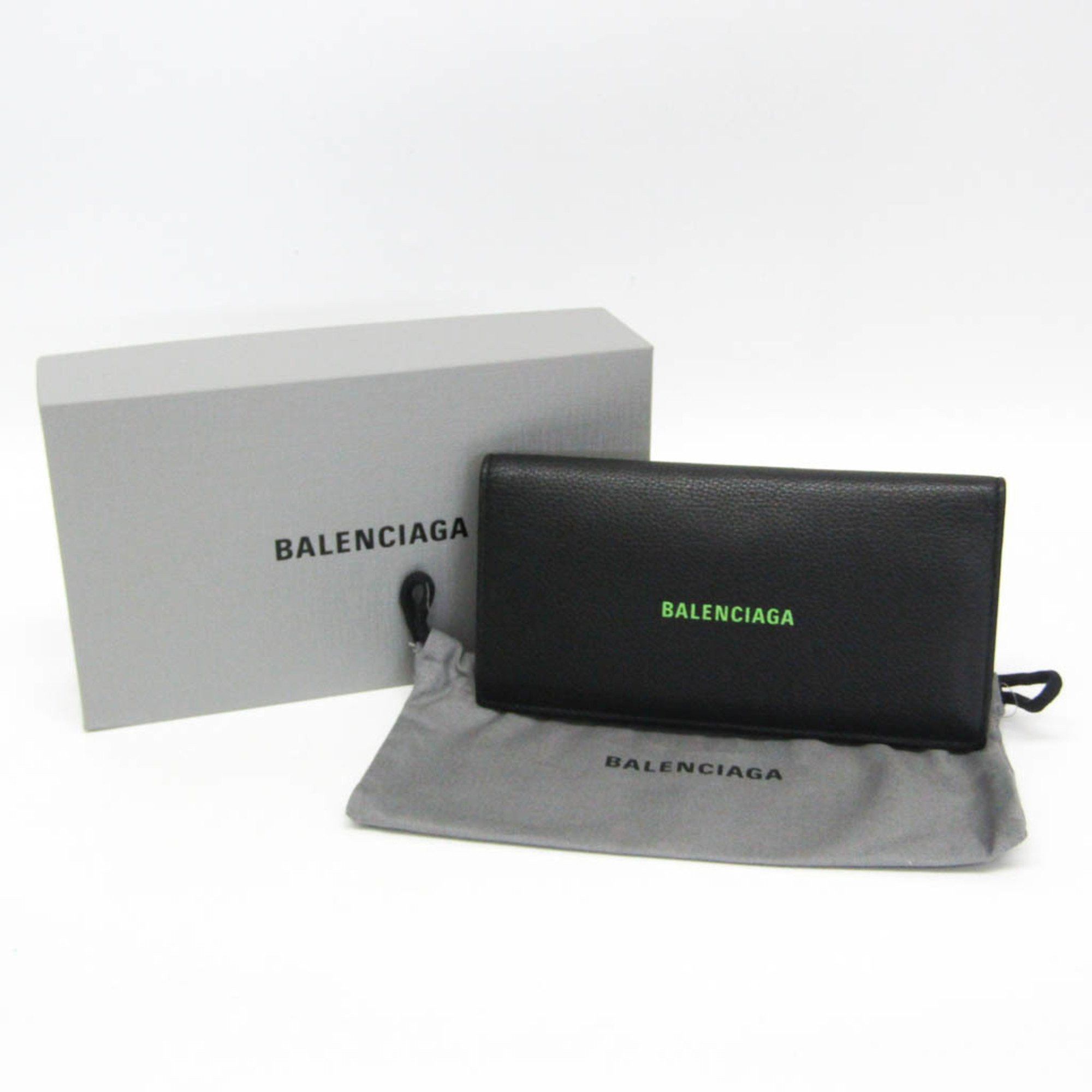 Balenciaga Balenciaga 594692 Men's Leather Long Wallet (bi-fold) Black Size ONE SIZE - 2 Thumbnail