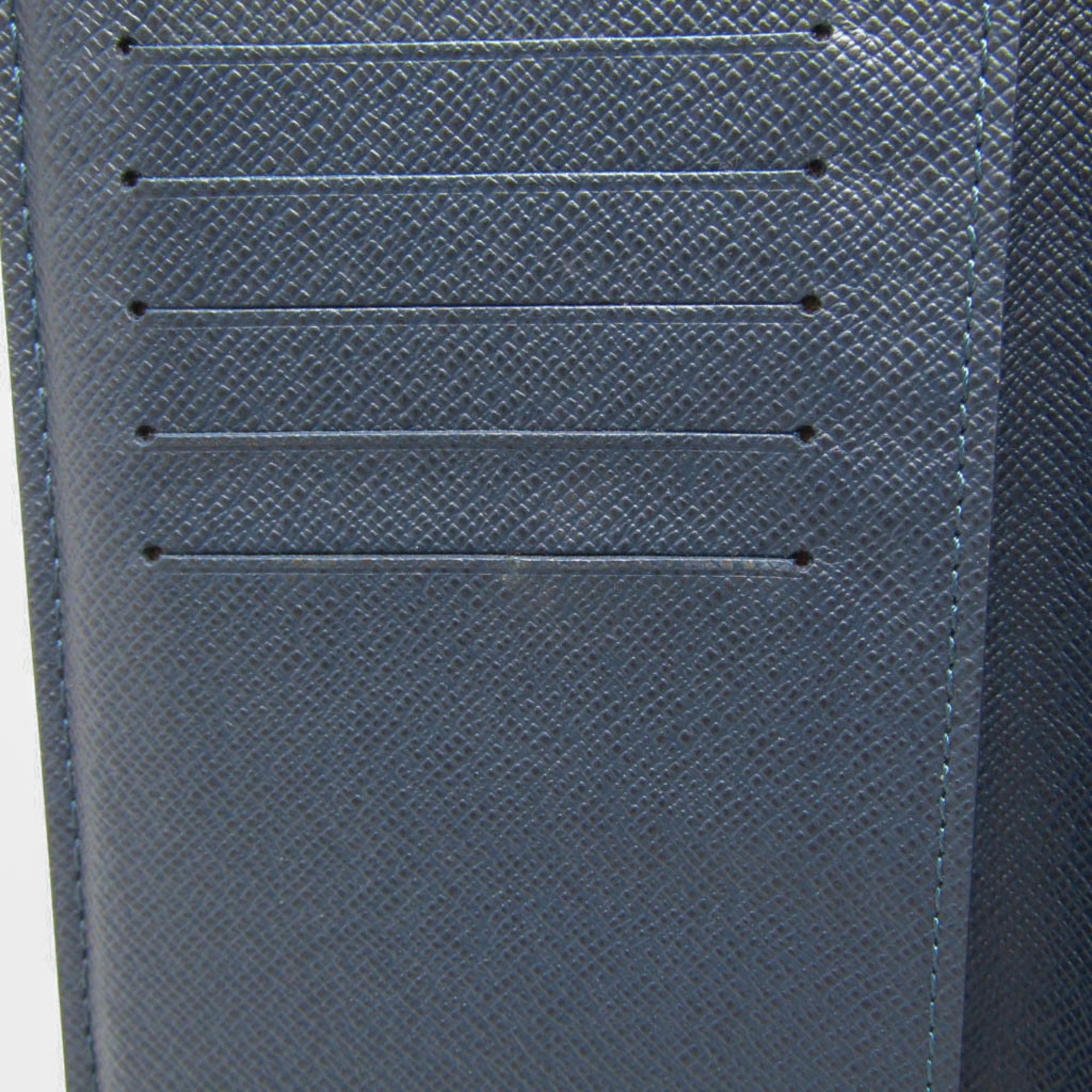 Louis Vuitton Louis Vuitton Taiga Brazza Wallet M30502 Men's Taiga Leather Long Wallet (bi-fold) Navy Blue Size ONE SIZE - 7 Thumbnail