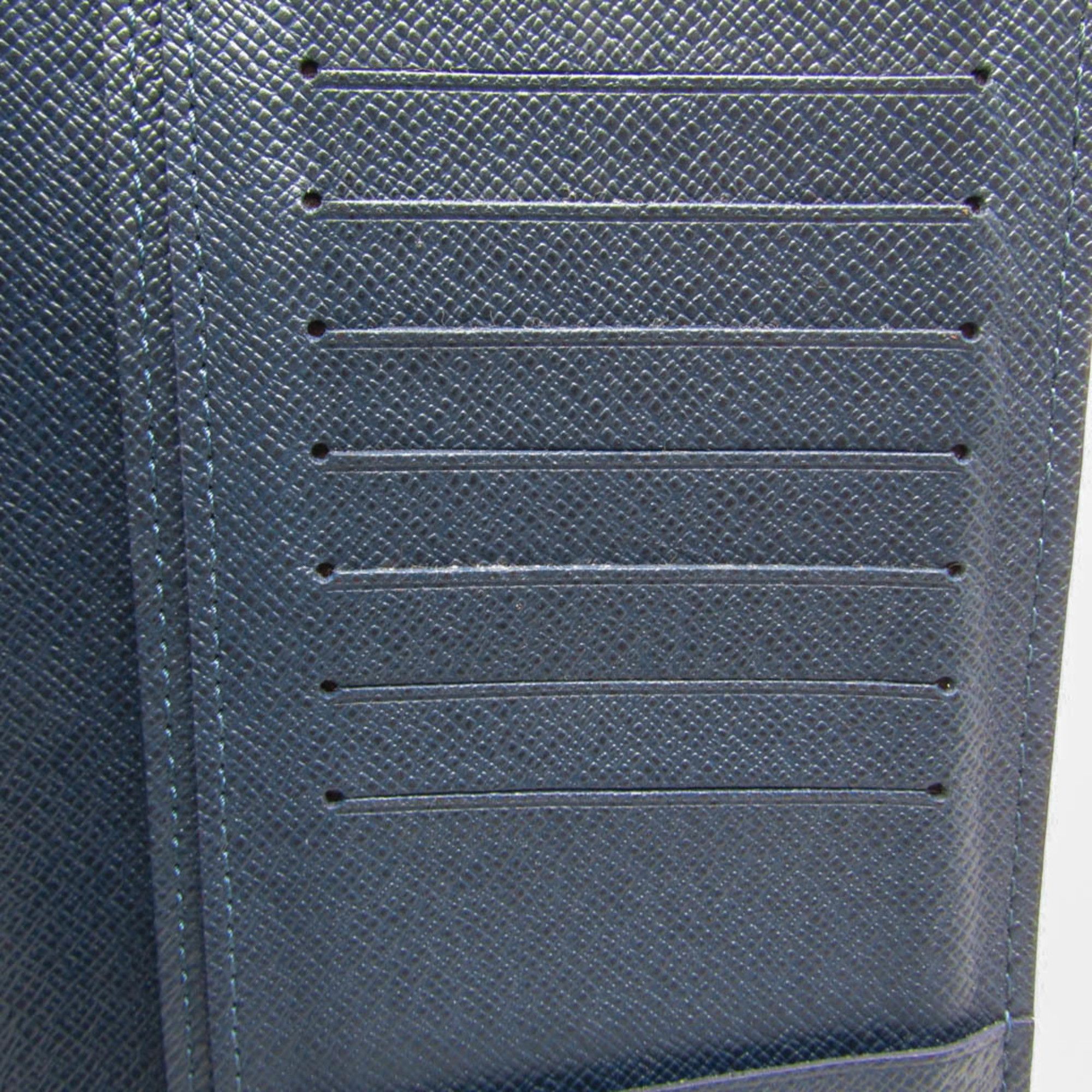 Louis Vuitton Louis Vuitton Taiga Brazza Wallet M30502 Men's Taiga Leather Long Wallet (bi-fold) Navy Blue Size ONE SIZE - 8 Thumbnail