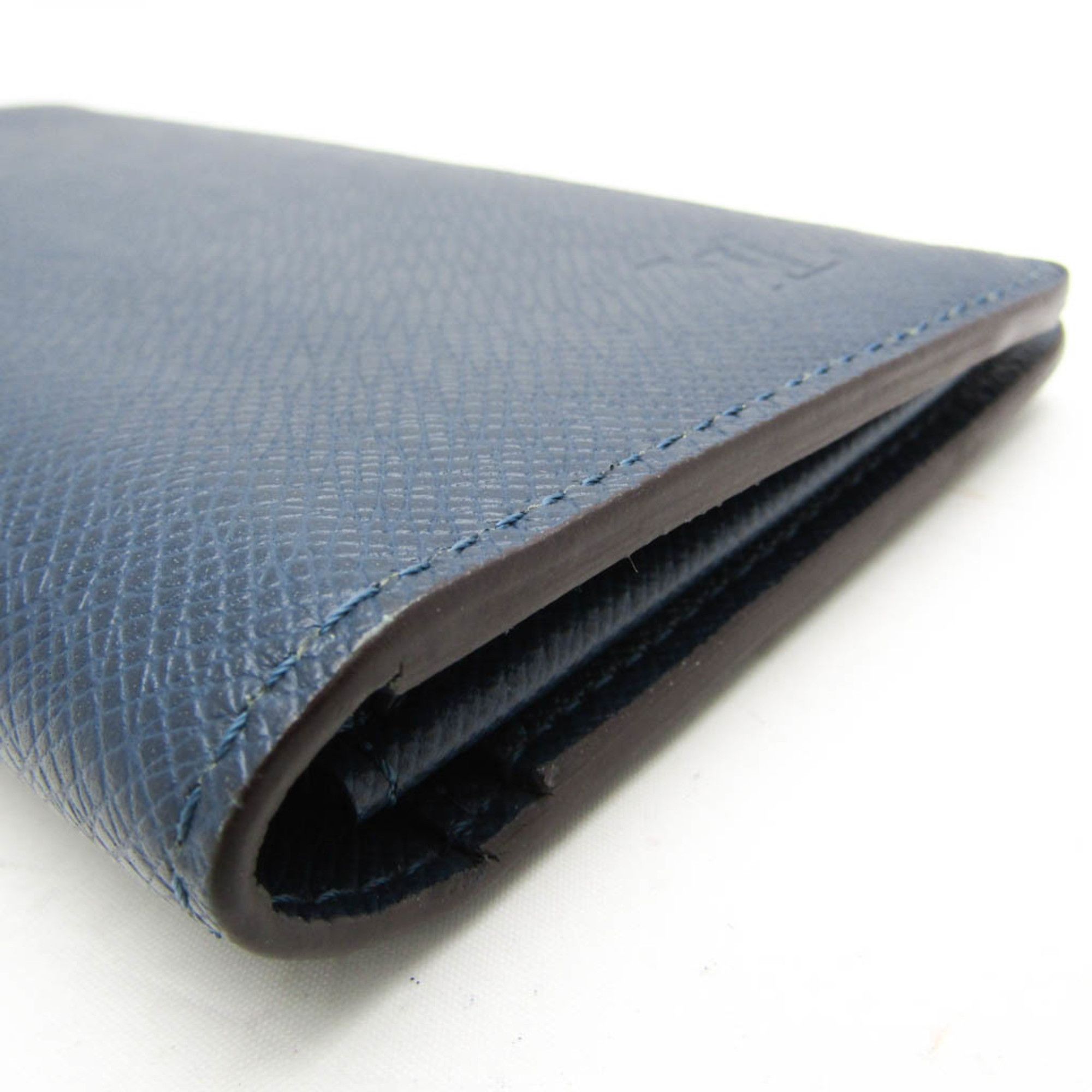 Louis Vuitton Louis Vuitton Taiga Brazza Wallet M30502 Men's Taiga Leather Long Wallet (bi-fold) Navy Blue Size ONE SIZE - 5 Thumbnail