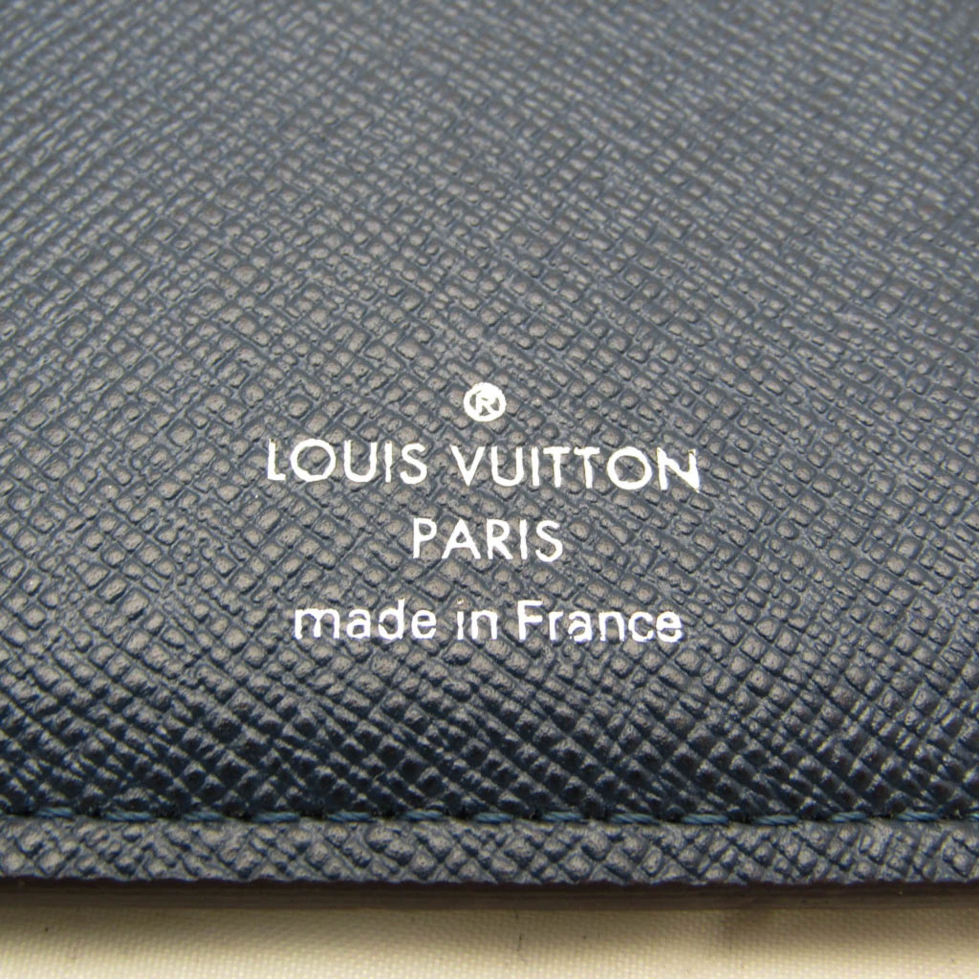 Louis Vuitton Louis Vuitton Taiga Brazza Wallet M30502 Men's Taiga Leather Long Wallet (bi-fold) Navy Blue Size ONE SIZE - 9 Thumbnail