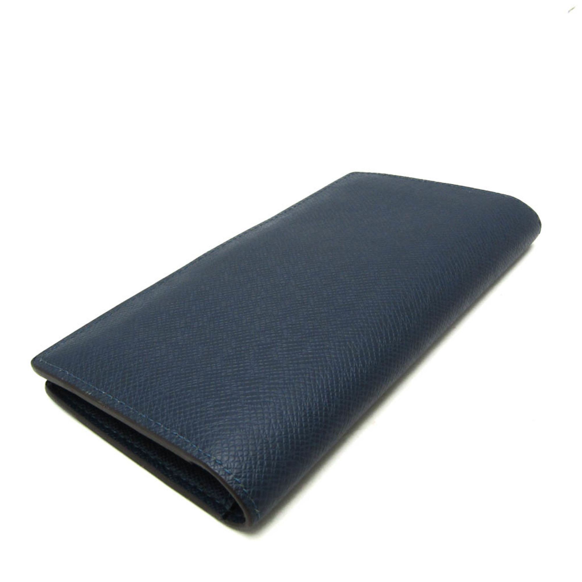 Louis Vuitton Louis Vuitton Taiga Brazza Wallet M30502 Men's Taiga Leather Long Wallet (bi-fold) Navy Blue Size ONE SIZE - 2 Thumbnail