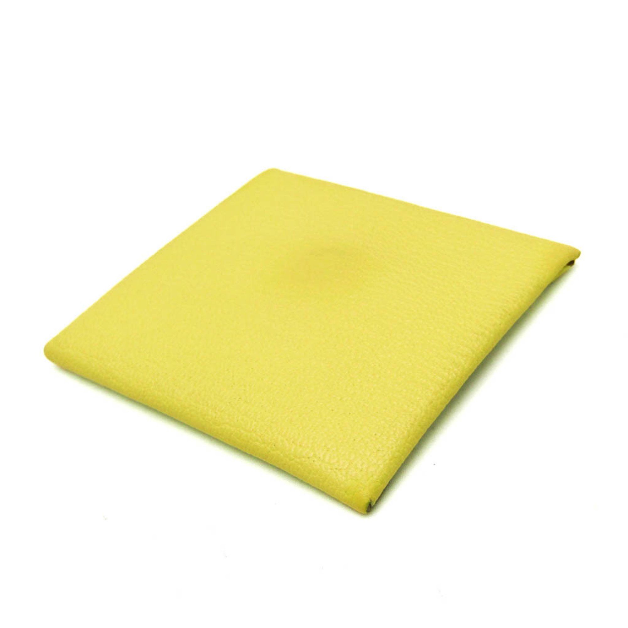 Hermes Hermes Bastia Women's Chevre Leather Coin Purse/coin Case Yellow Size ONE SIZE - 2 Thumbnail