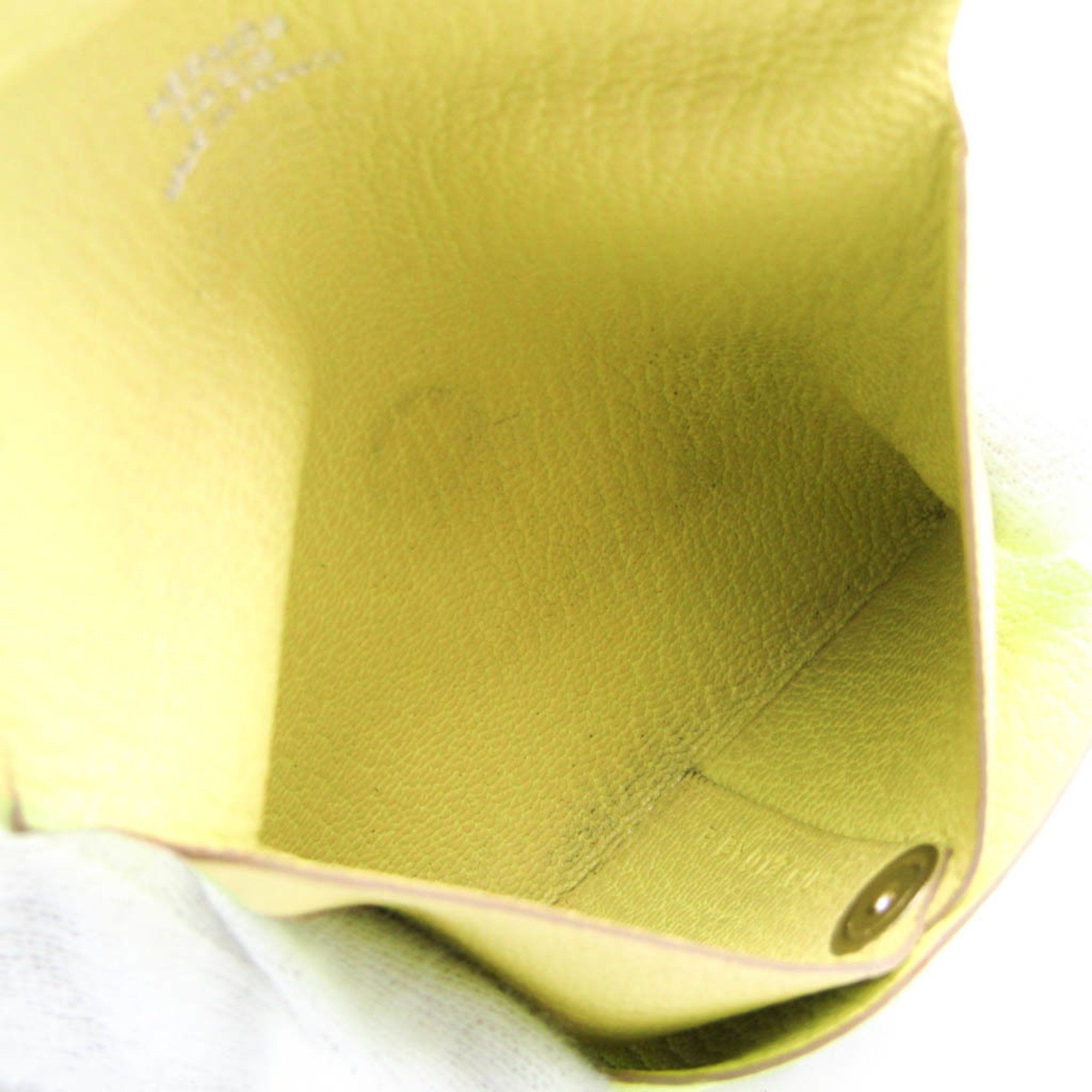 Hermes Hermes Bastia Women's Chevre Leather Coin Purse/coin Case Yellow Size ONE SIZE - 4 Thumbnail
