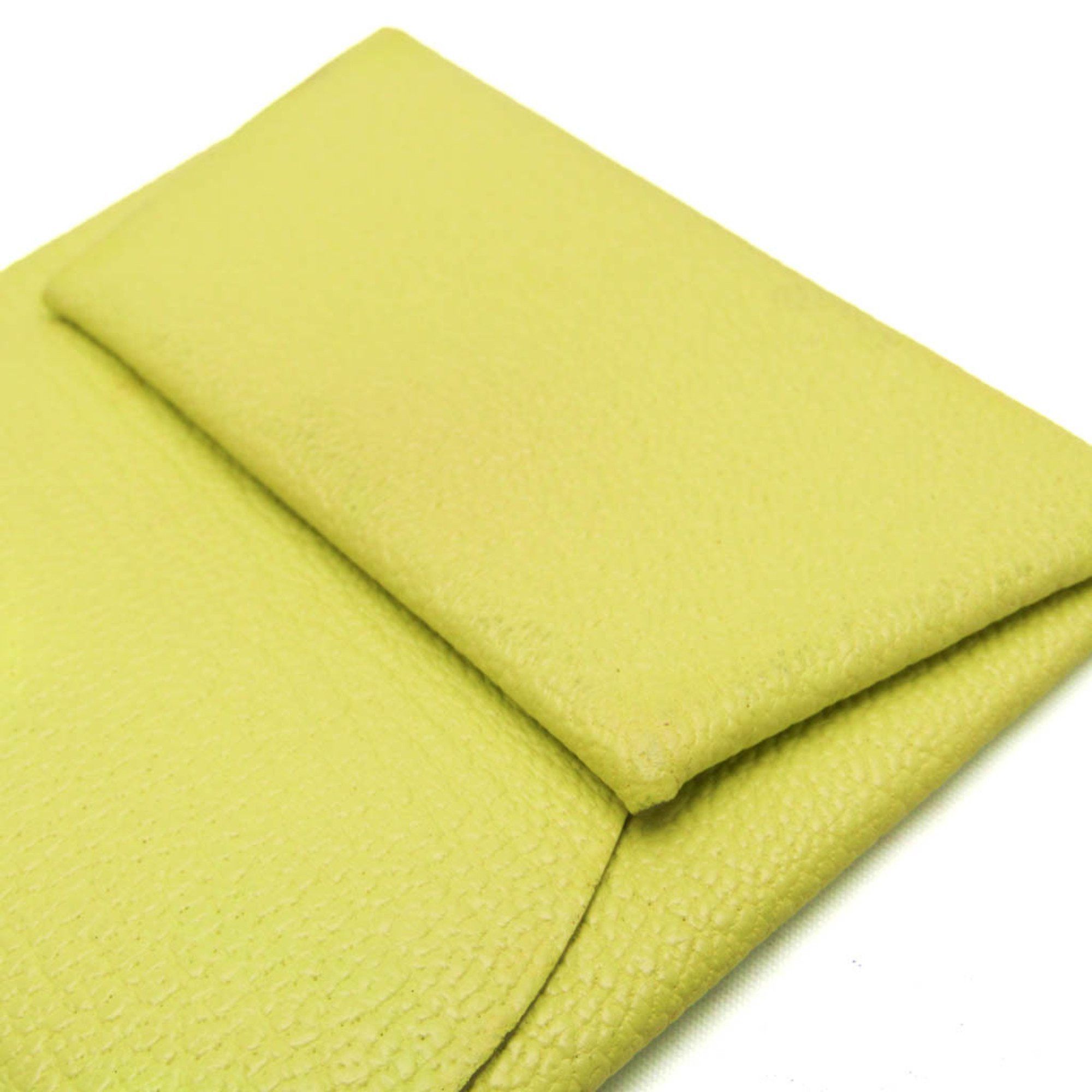 Hermes Hermes Bastia Women's Chevre Leather Coin Purse/coin Case Yellow Size ONE SIZE - 7 Thumbnail