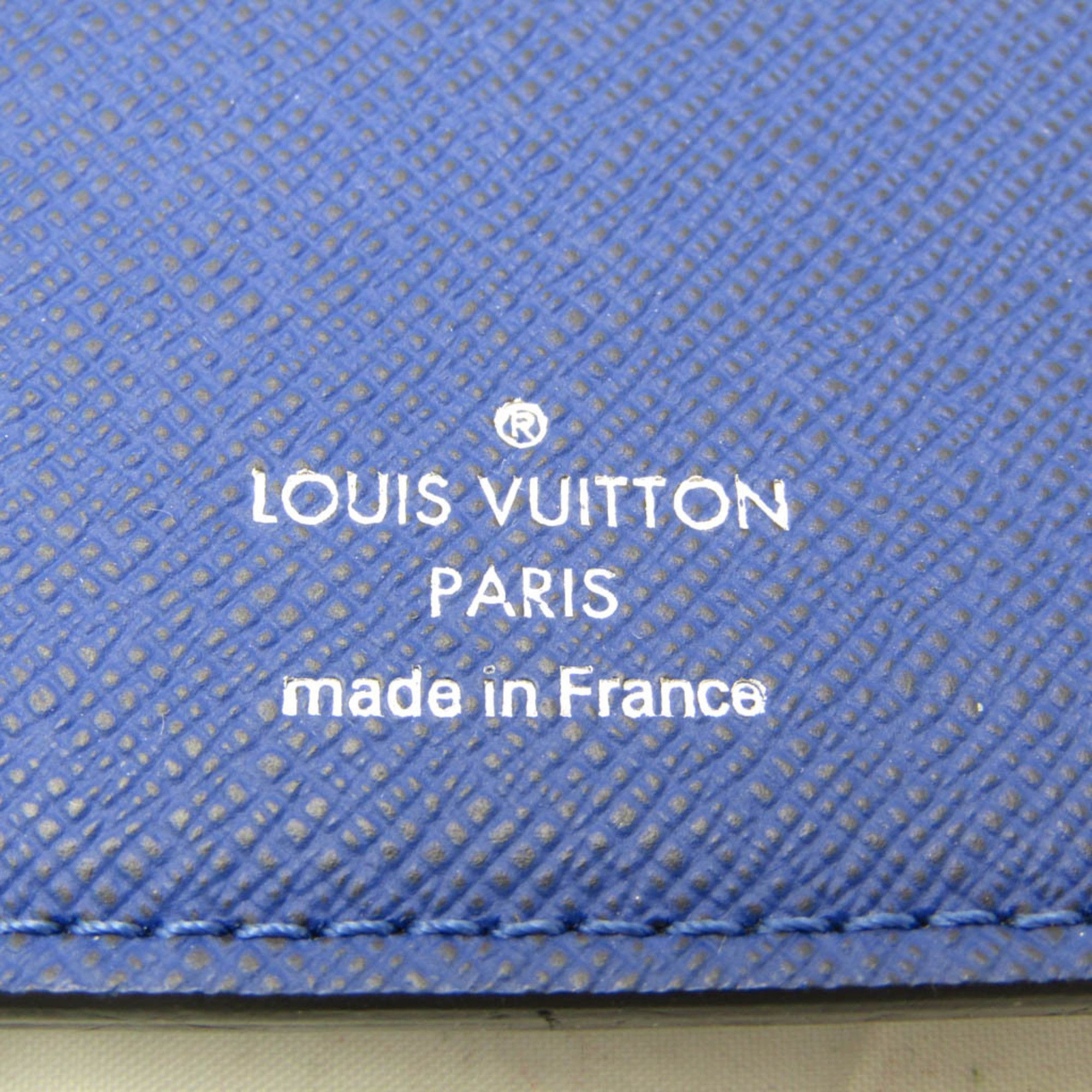Louis Vuitton Louis Vuitton Taiga Brazza Wallet M30559 Men's Taiga Leather Long Wallet (bi-fold) Black,Cobalt Size ONE SIZE - 11 Thumbnail