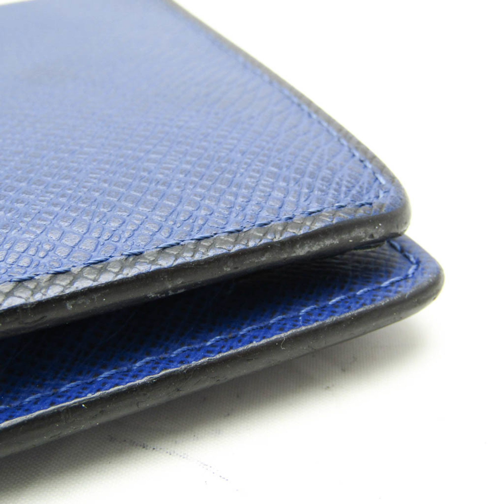 Louis Vuitton Louis Vuitton Taiga Brazza Wallet M30559 Men's Taiga Leather Long Wallet (bi-fold) Black,Cobalt Size ONE SIZE - 9 Thumbnail