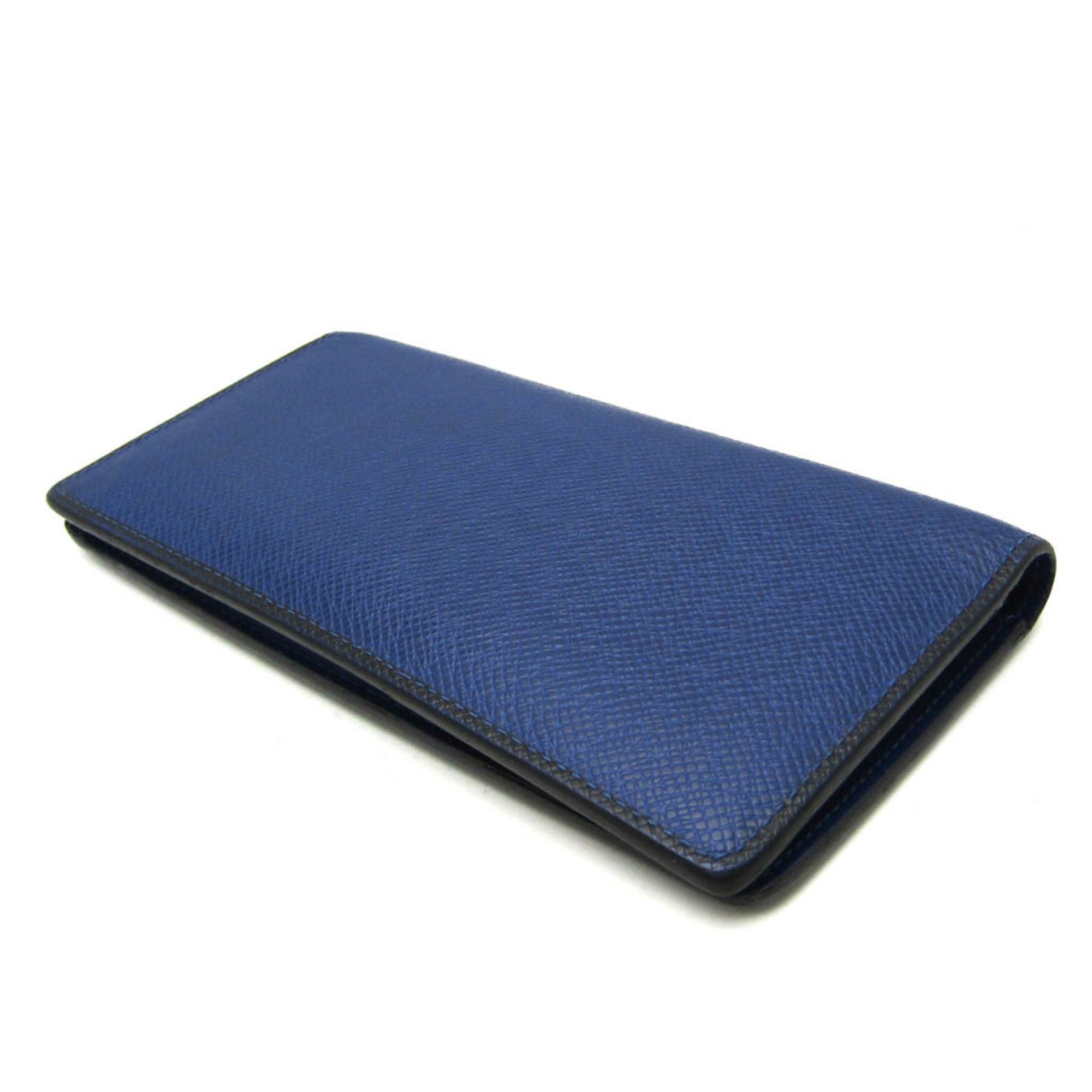Louis Vuitton Louis Vuitton Taiga Brazza Wallet M30559 Men's Taiga Leather Long Wallet (bi-fold) Black,Cobalt Size ONE SIZE - 2 Thumbnail