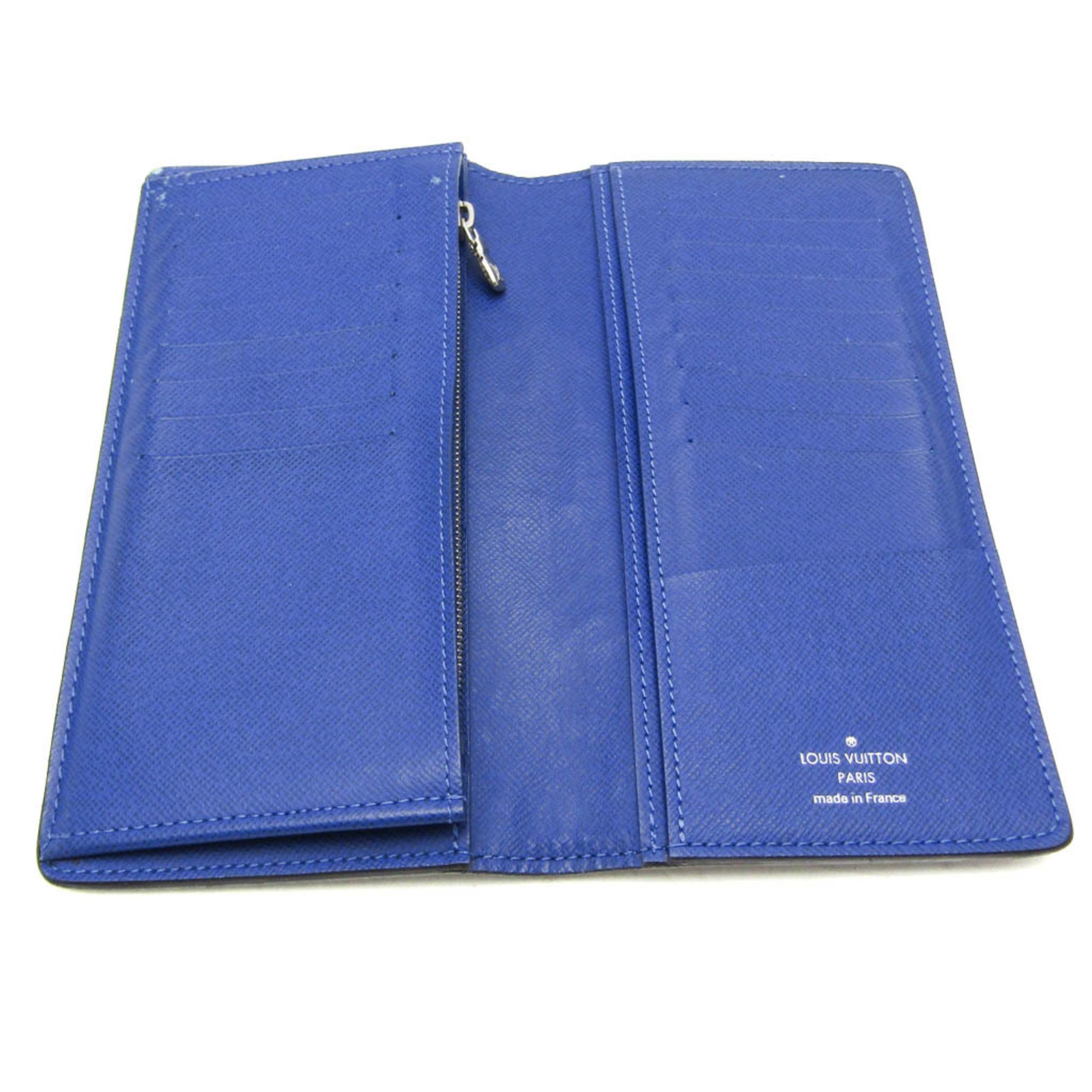 Louis Vuitton Louis Vuitton Taiga Brazza Wallet M30559 Men's Taiga Leather Long Wallet (bi-fold) Black,Cobalt Size ONE SIZE - 3 Thumbnail