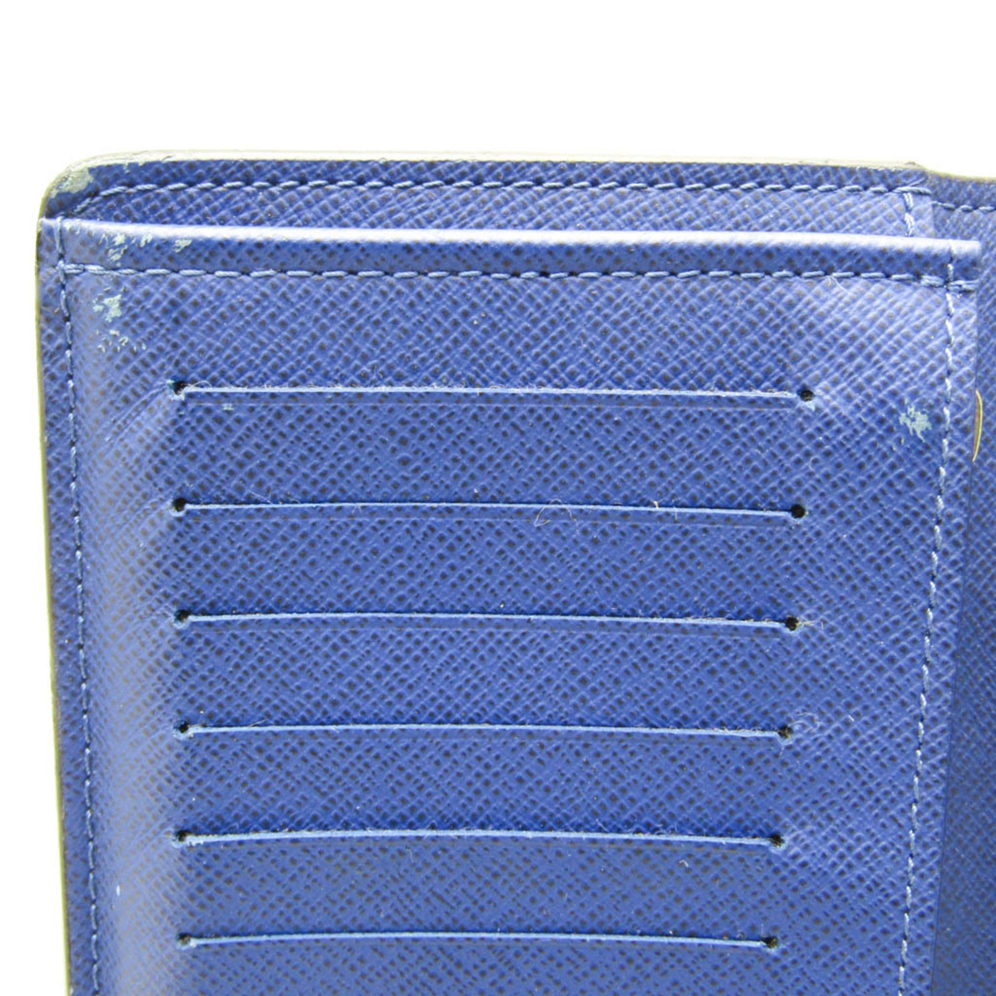 Louis Vuitton Louis Vuitton Taiga Brazza Wallet M30559 Men's Taiga Leather Long Wallet (bi-fold) Black,Cobalt Size ONE SIZE - 5 Thumbnail