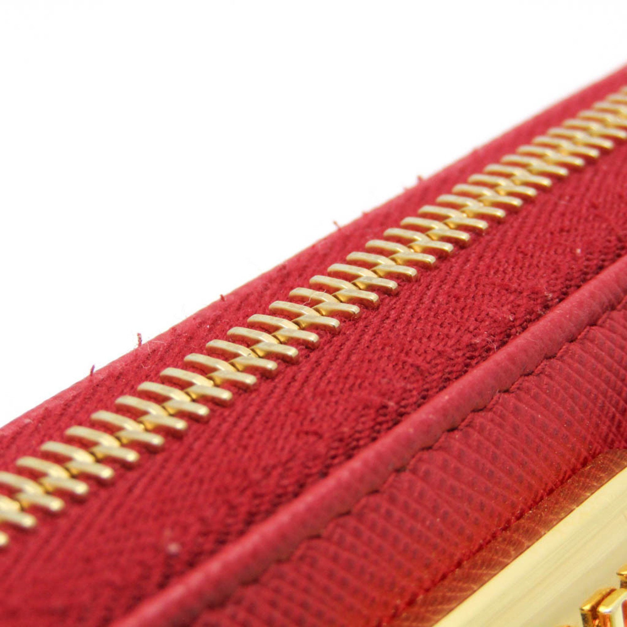 Prada Prada Saffiano SAFFIANO FIOCCO 1ML506 Women's Leather Long Wallet (bi-fold) Red Color Size ONE SIZE - 9 Thumbnail
