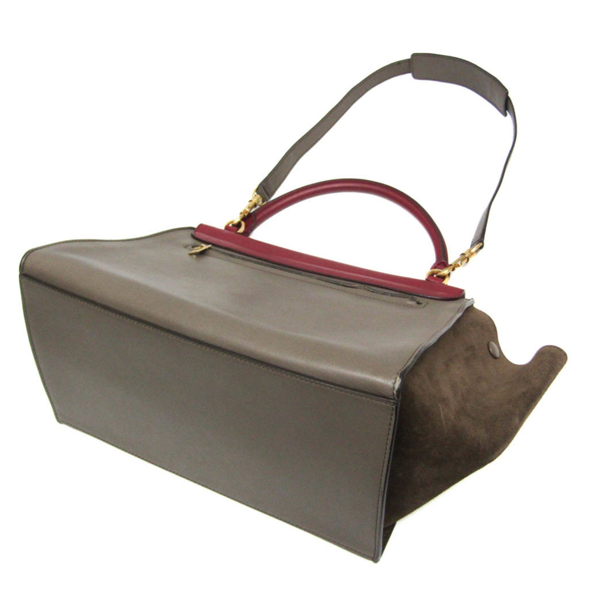 Celine Celine Trapeze Women's Leather,Suede Handbag,Shoulder Bag Brown,Gray,Red Color Size ONE SIZE - 2 Thumbnail