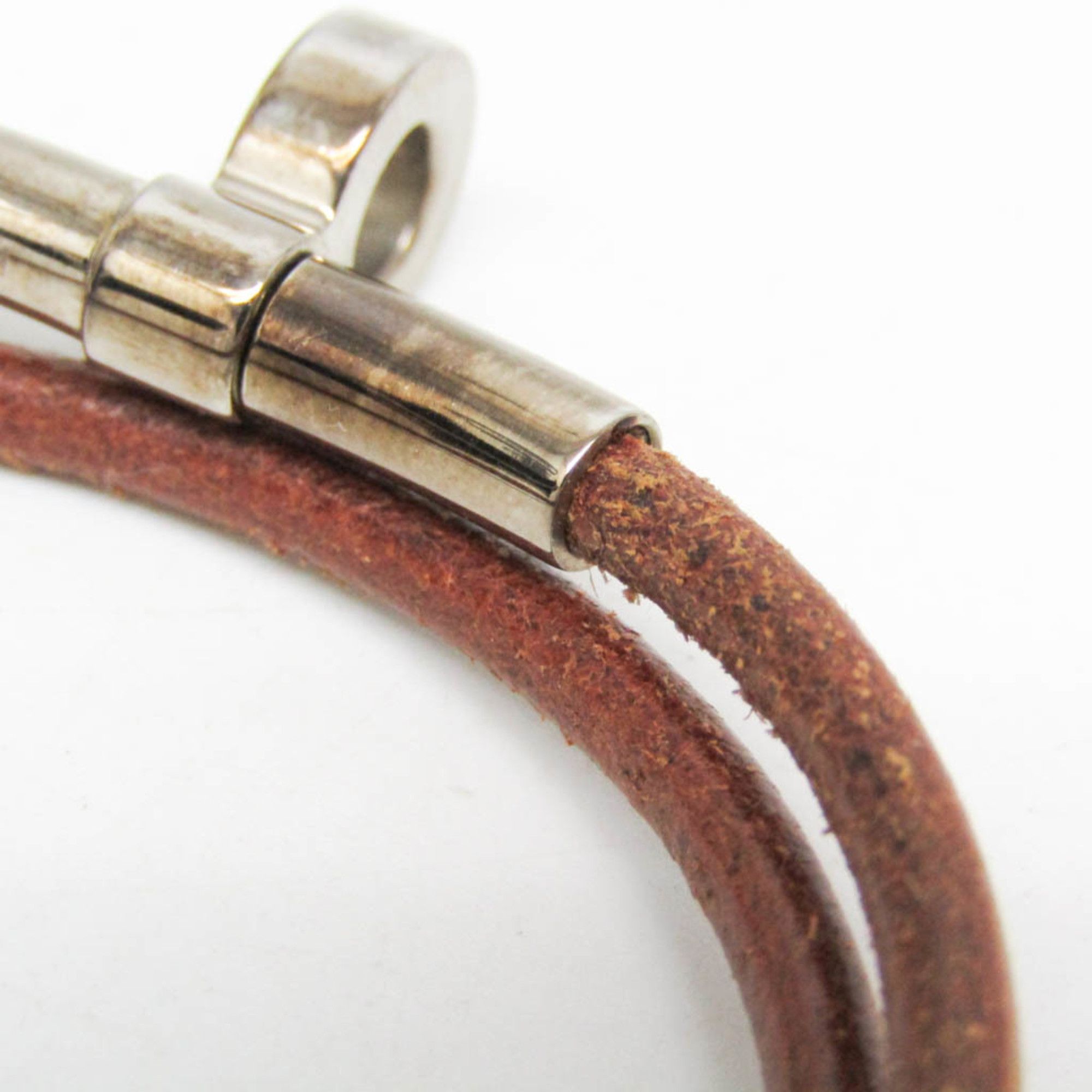 Hermes Hermes Kite Choker Leather,Metal Bangle Brown,Silver Size ONE SIZE - 5 Thumbnail