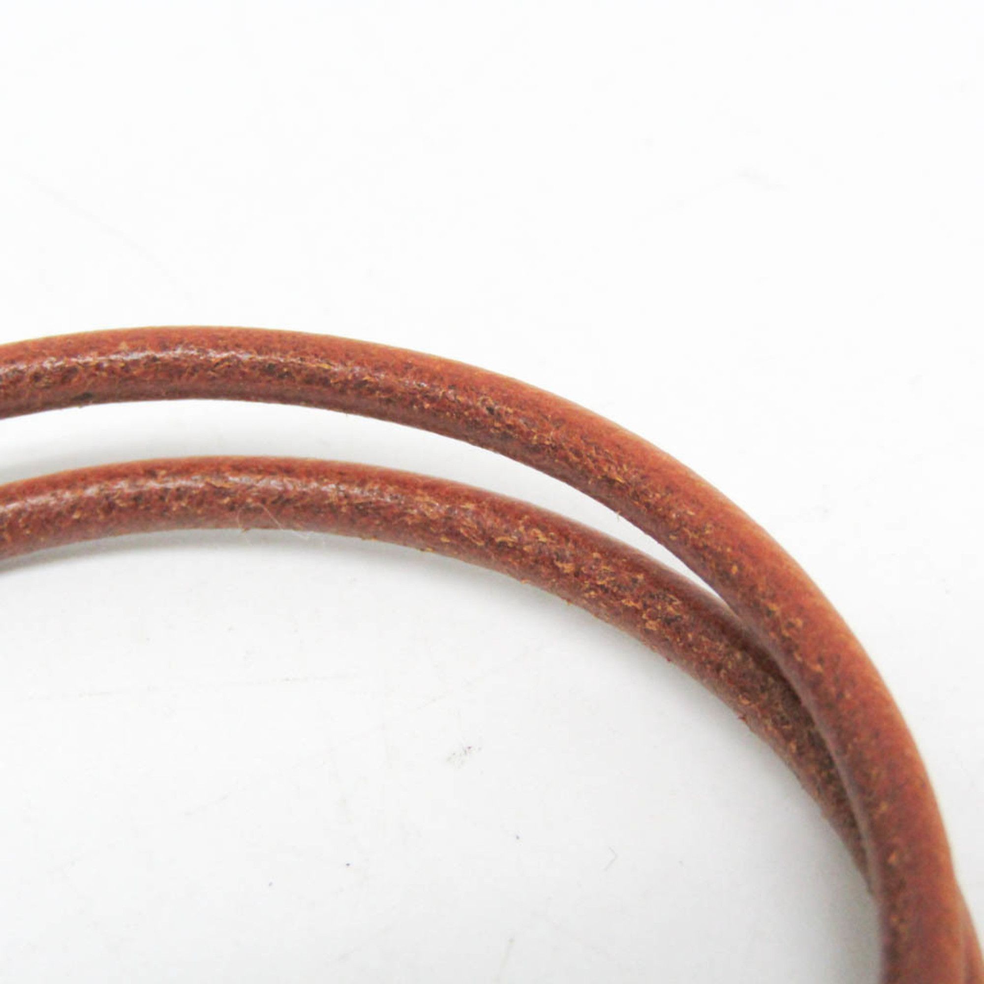 Hermes Hermes Kite Choker Leather,Metal Bangle Brown,Silver Size ONE SIZE - 4 Thumbnail