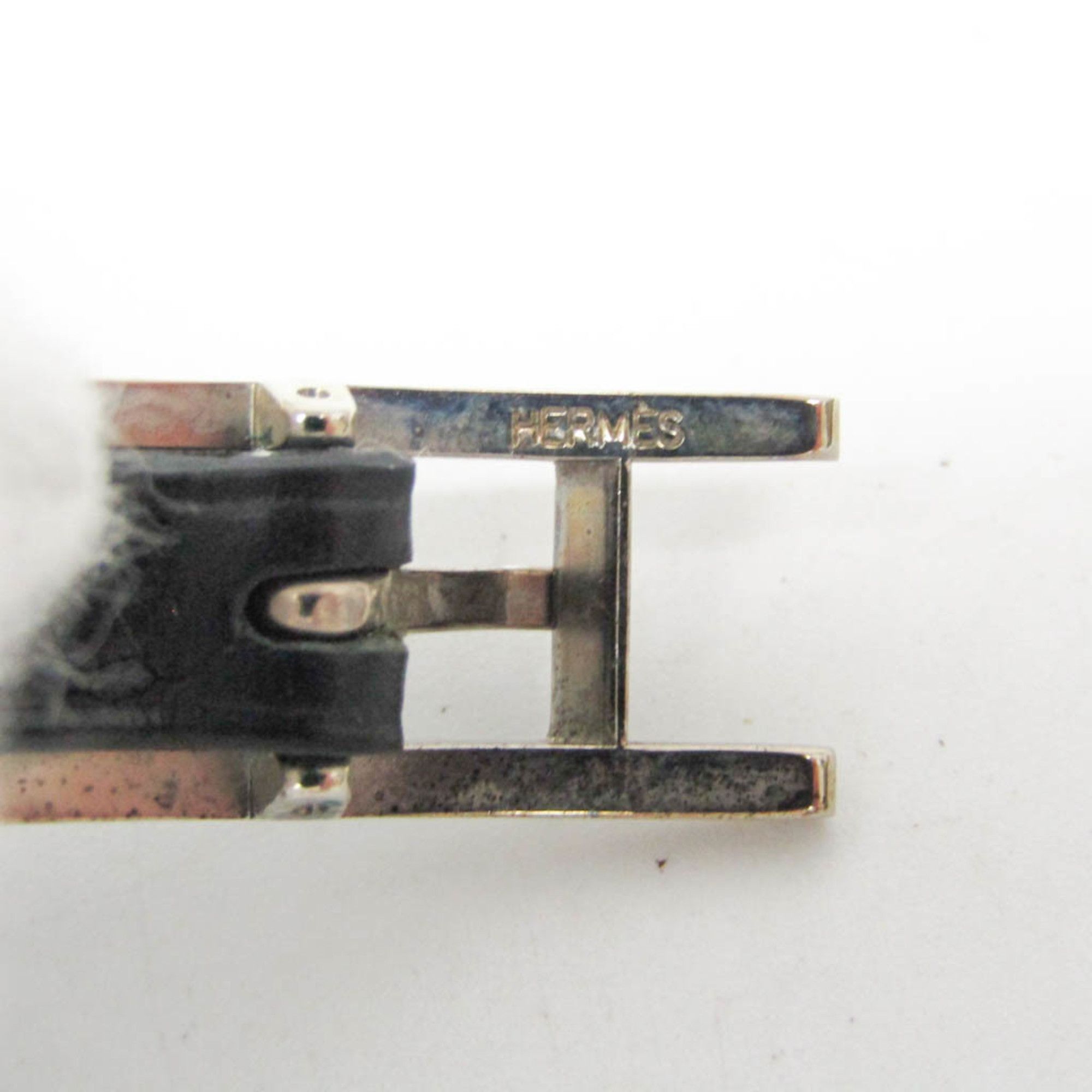 Hermes Hermes Hapi Triple Bracelet Choker Leather,Metal Bangle Black,Silver Size ONE SIZE - 9 Thumbnail