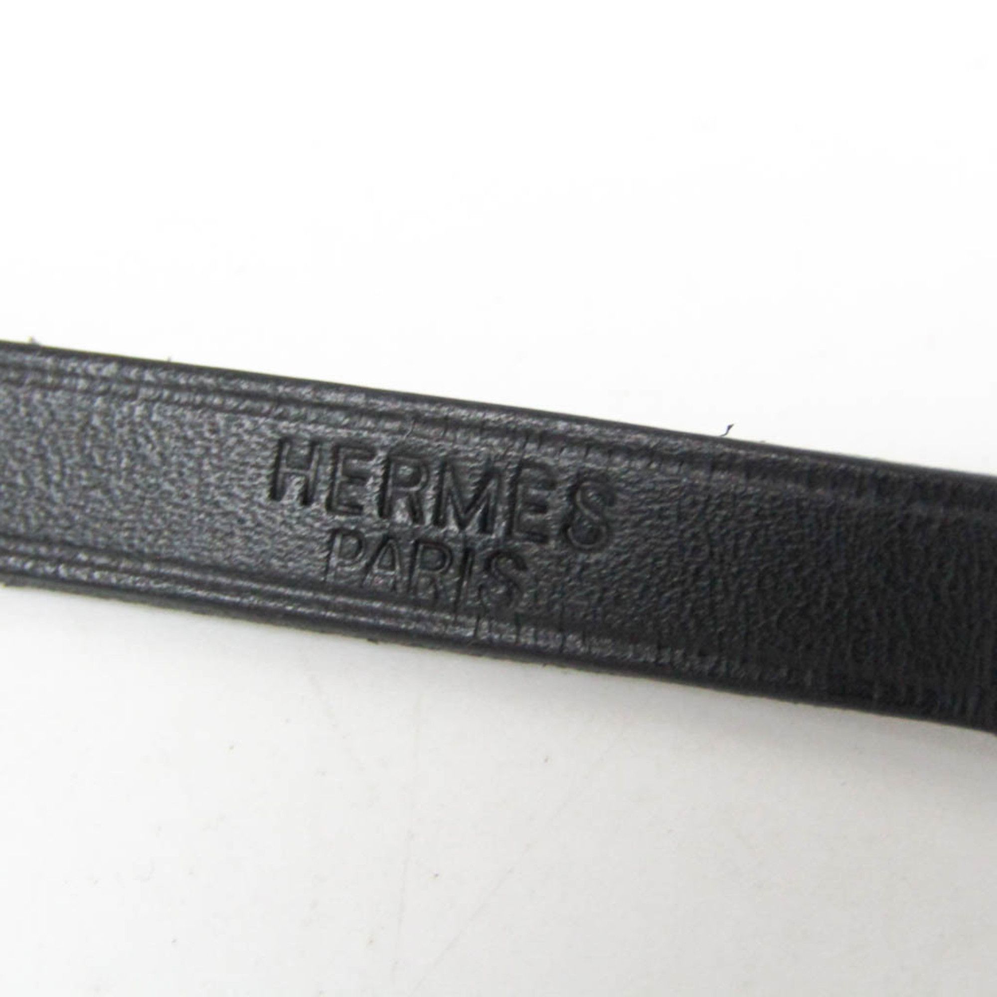 Hermes Hermes Hapi Triple Bracelet Choker Leather,Metal Bangle Black,Silver Size ONE SIZE - 10 Thumbnail