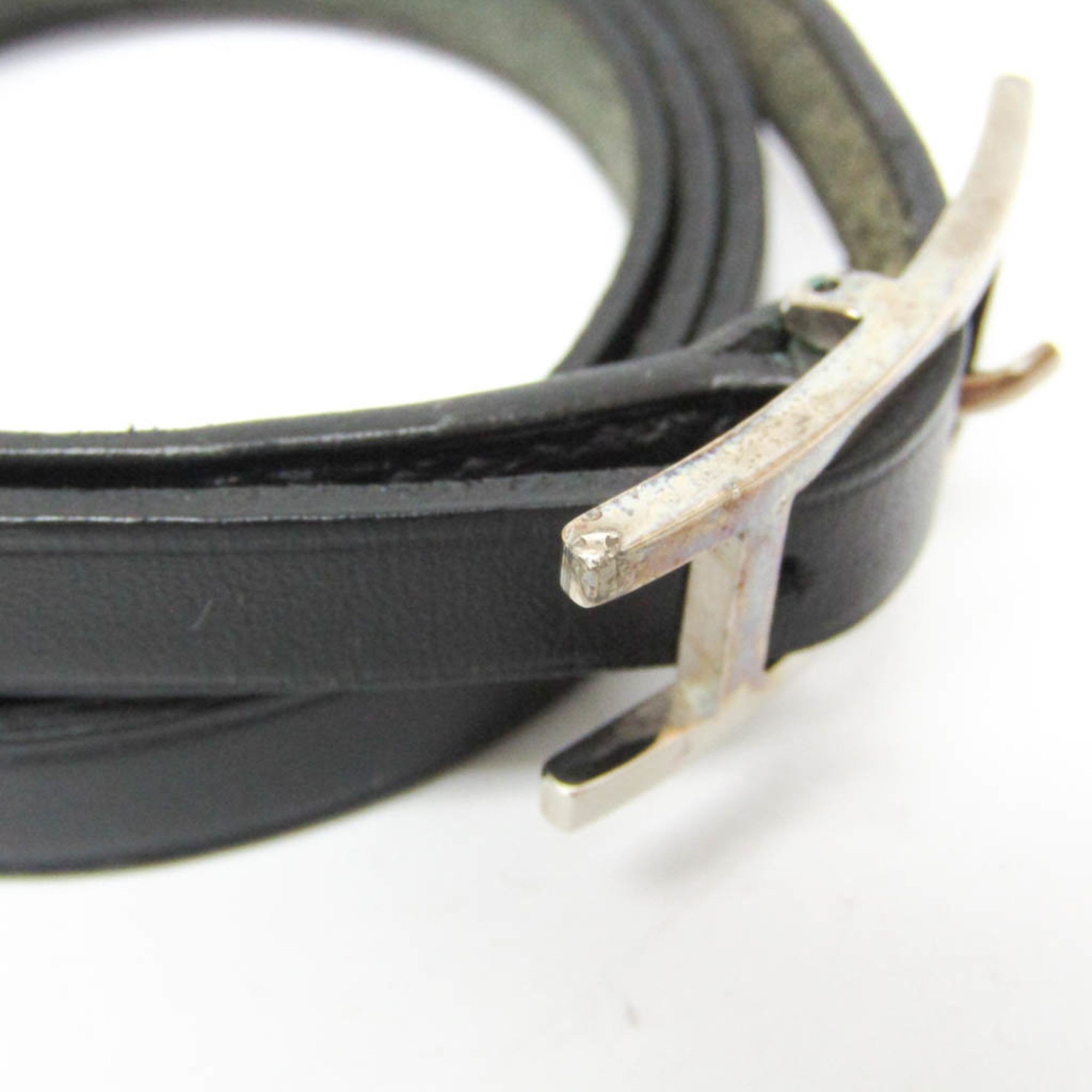 Hermes Hermes Hapi Triple Bracelet Choker Leather,Metal Bangle Black,Silver Size ONE SIZE - 7 Thumbnail