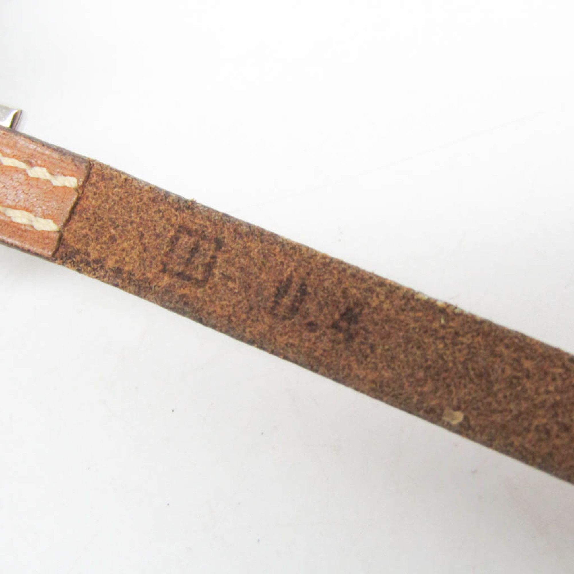 Hermes Hermes Hapi Leather,Metal Bangle Brown,Silver Size ONE SIZE - 7 Thumbnail