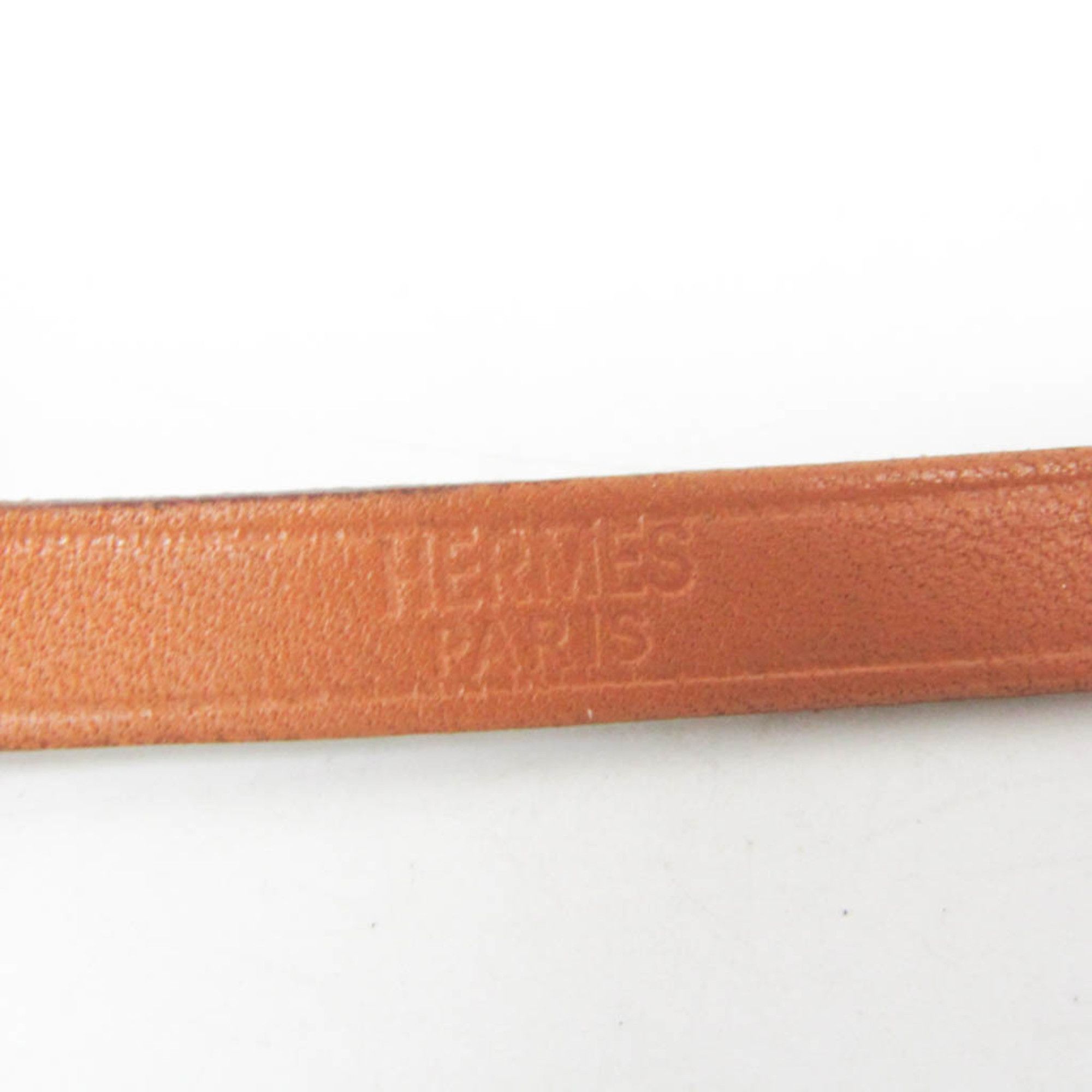 Hermes Hermes Hapi Leather,Metal Bangle Brown,Silver Size ONE SIZE - 6 Thumbnail