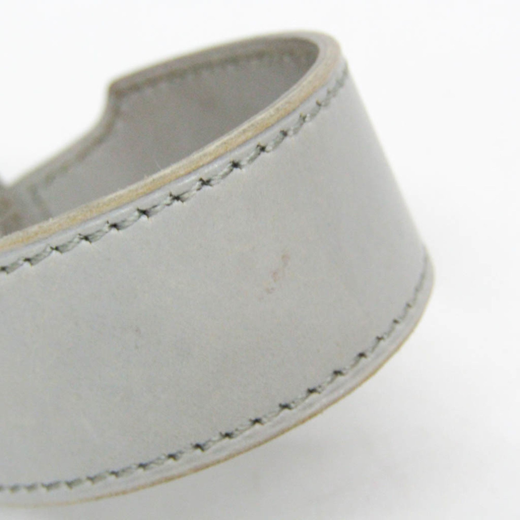 Hermes Hermes Artemis Leather,Metal Bangle Light Blue Gray,Silver Size ONE SIZE - 4 Thumbnail