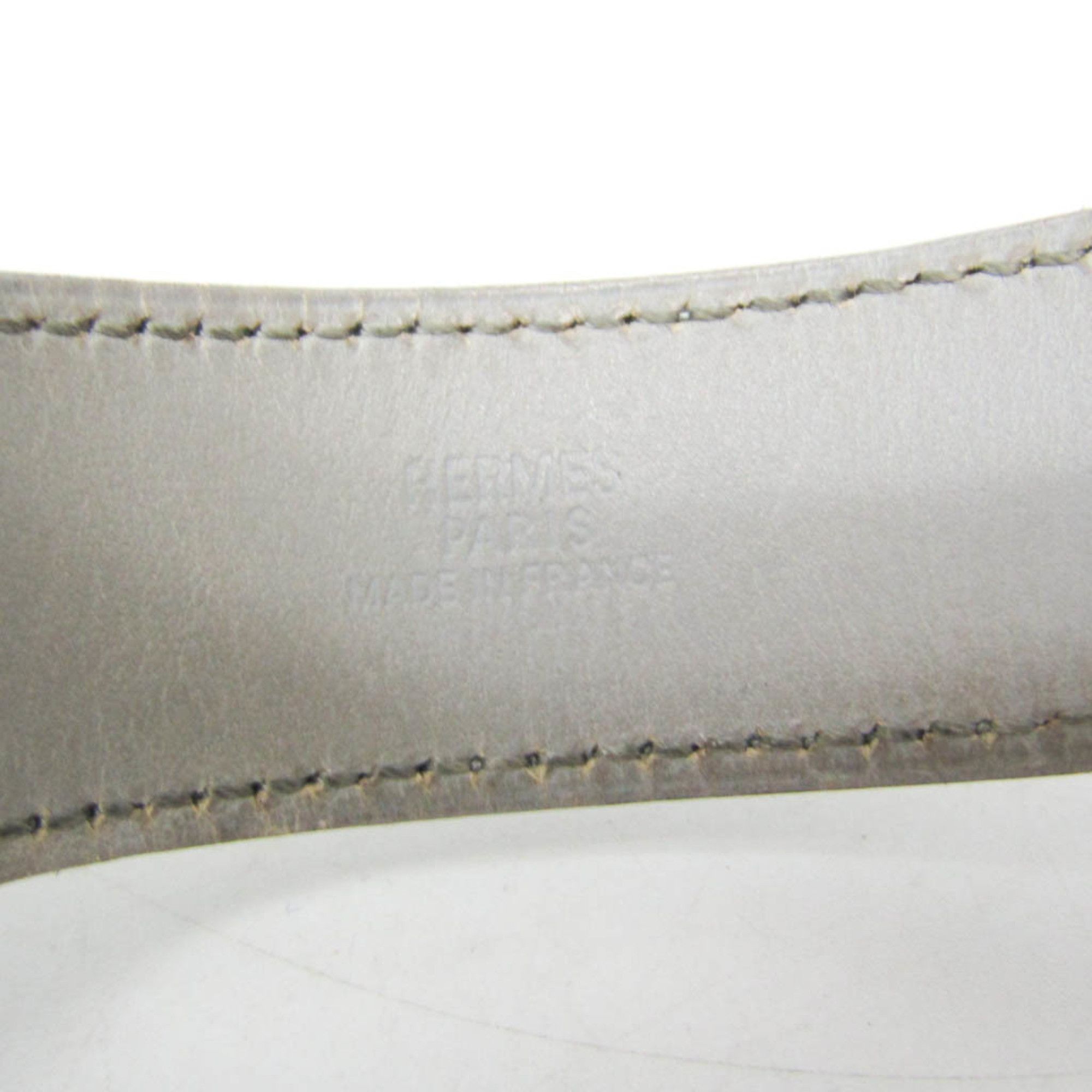 Hermes Hermes Artemis Leather,Metal Bangle Light Blue Gray,Silver Size ONE SIZE - 6 Thumbnail