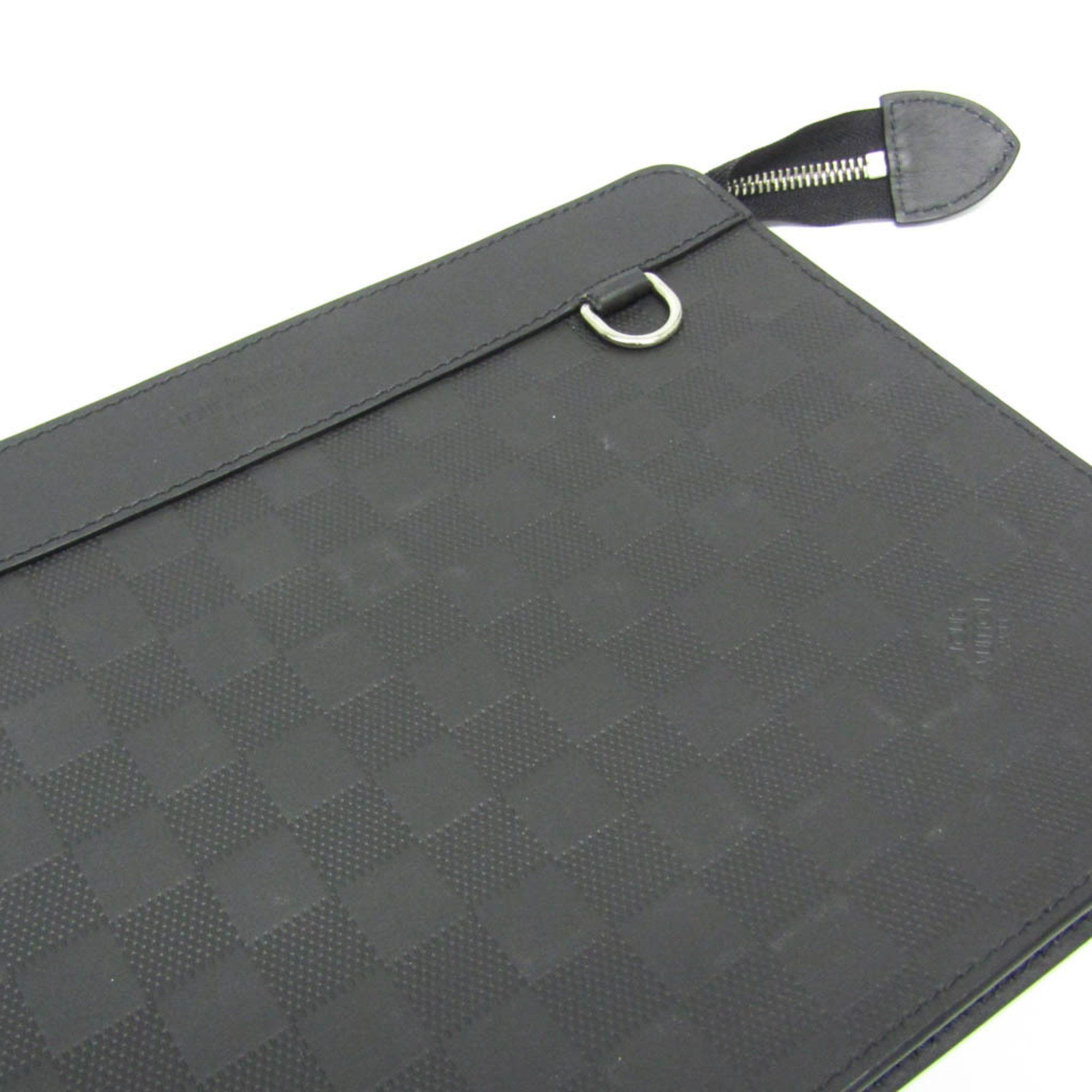 Louis Vuitton Louis Vuitton Damier Infini Stand Pouch N60450 Men's Clutch Bag Noir Size ONE SIZE - 7 Thumbnail