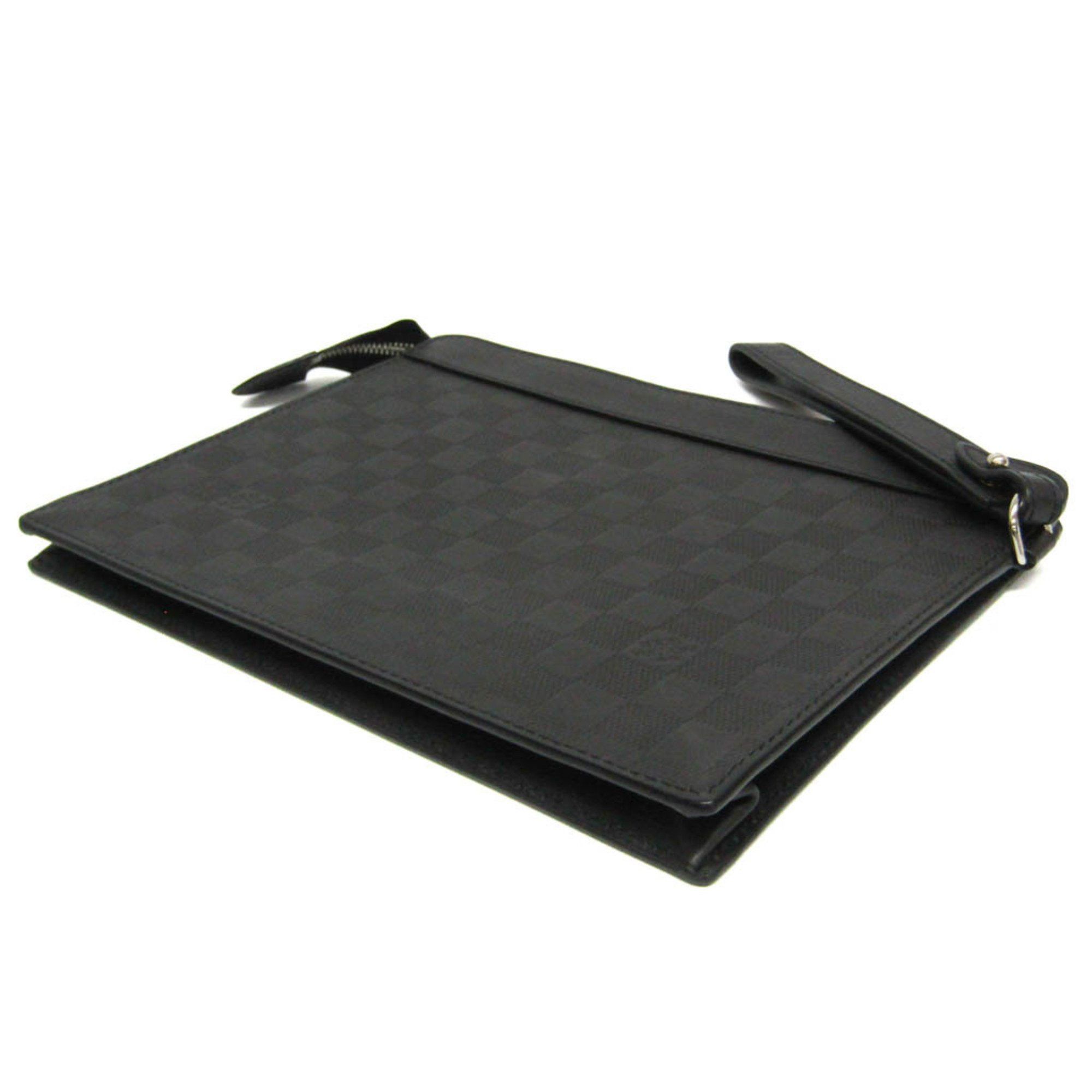 Louis Vuitton Louis Vuitton Damier Infini Stand Pouch N60450 Men's Clutch Bag Noir Size ONE SIZE - 2 Thumbnail