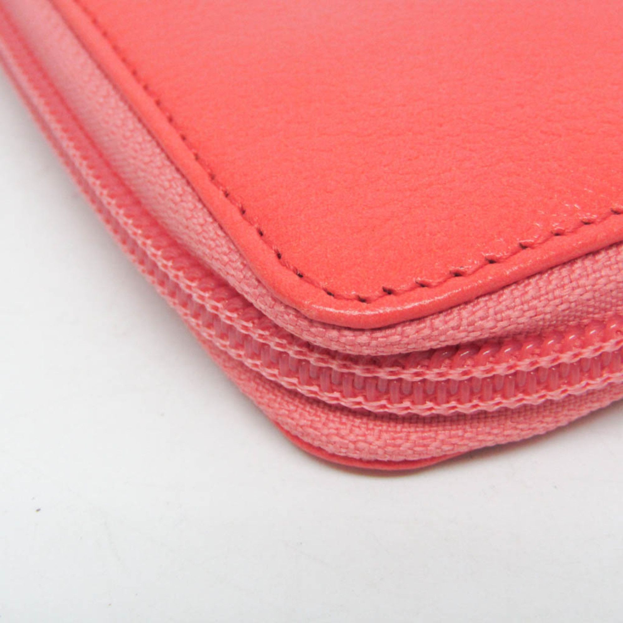 Chanel Chanel Camellia Women's Leather Long Wallet (bi-fold) Coral Pink Size ONE SIZE - 7 Thumbnail