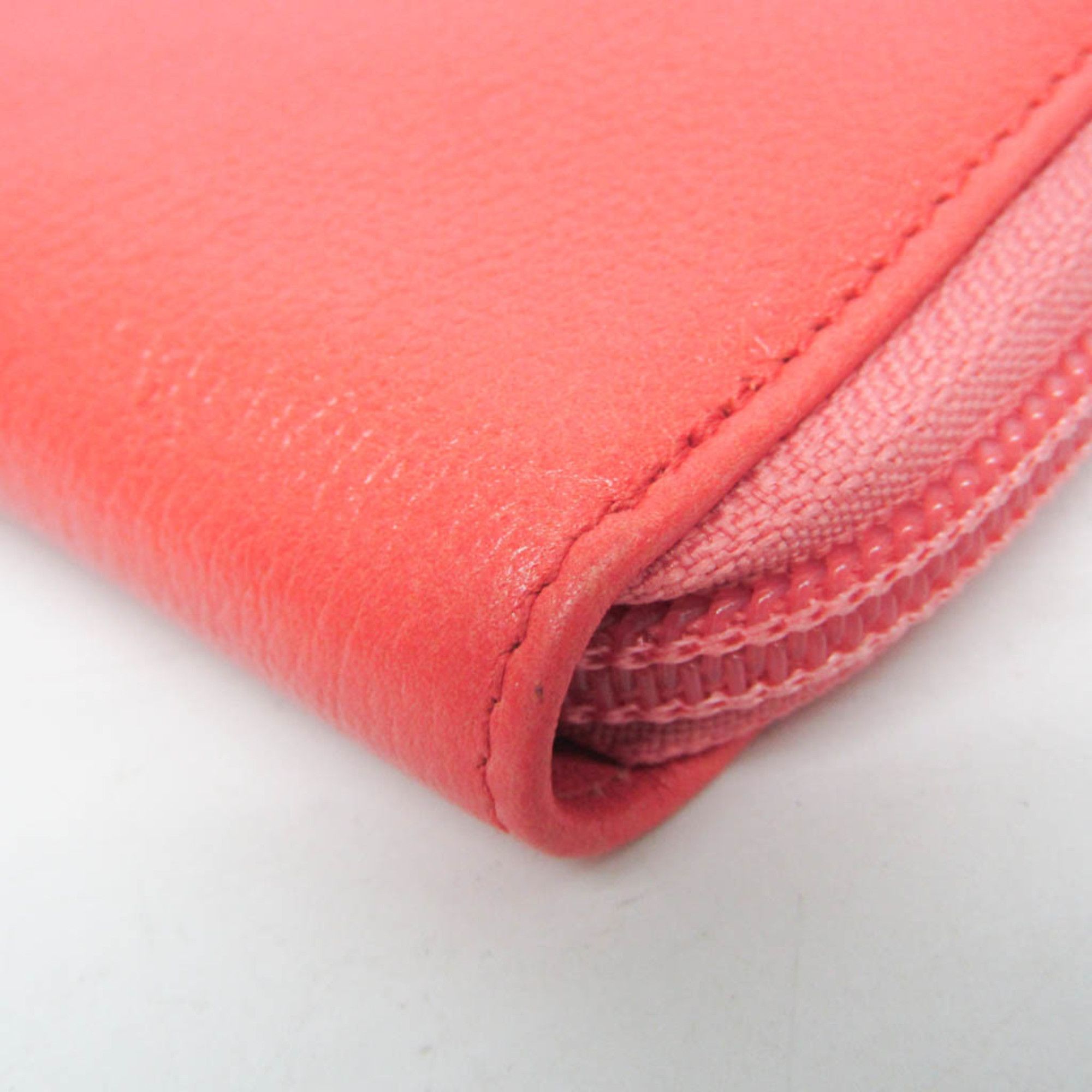 Chanel Chanel Camellia Women's Leather Long Wallet (bi-fold) Coral Pink Size ONE SIZE - 5 Thumbnail