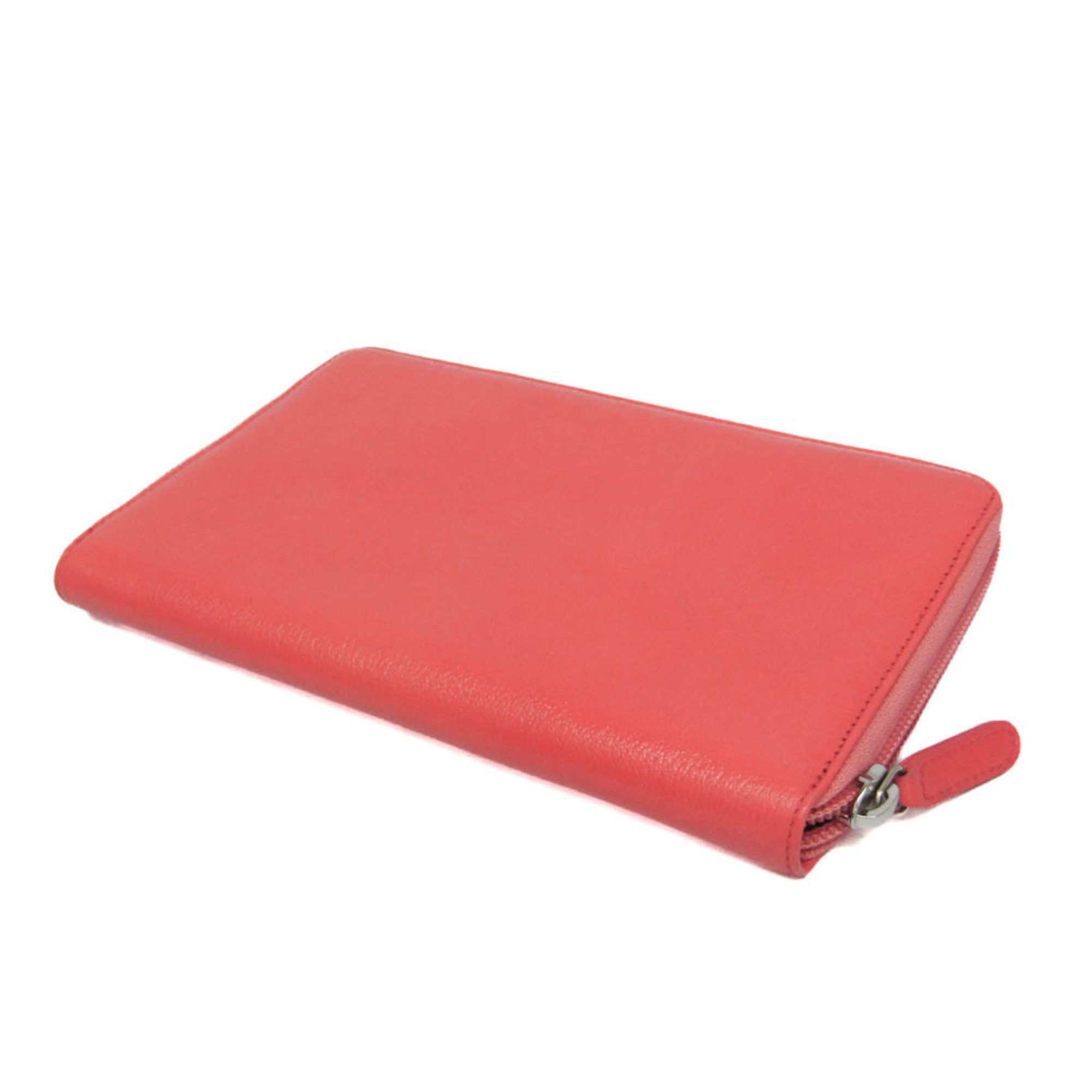 Chanel Chanel Camellia Women's Leather Long Wallet (bi-fold) Coral Pink Size ONE SIZE - 2 Thumbnail