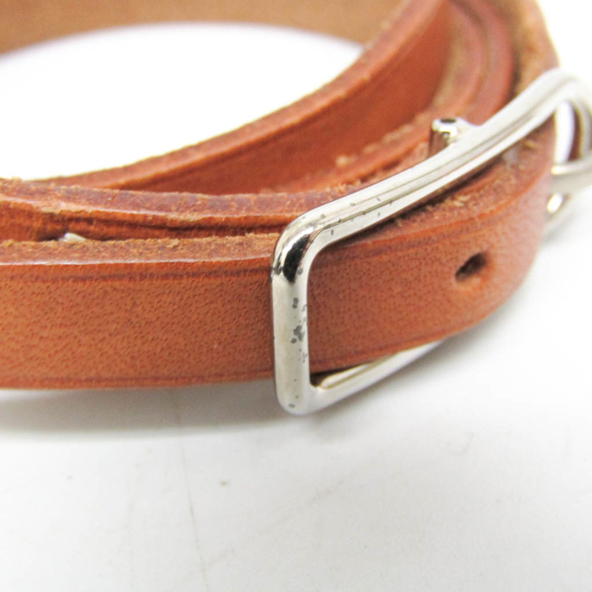 Hermes Hermes Api Choker Leather,Metal Bangle Brown,Silver Size ONE SIZE - 4 Thumbnail