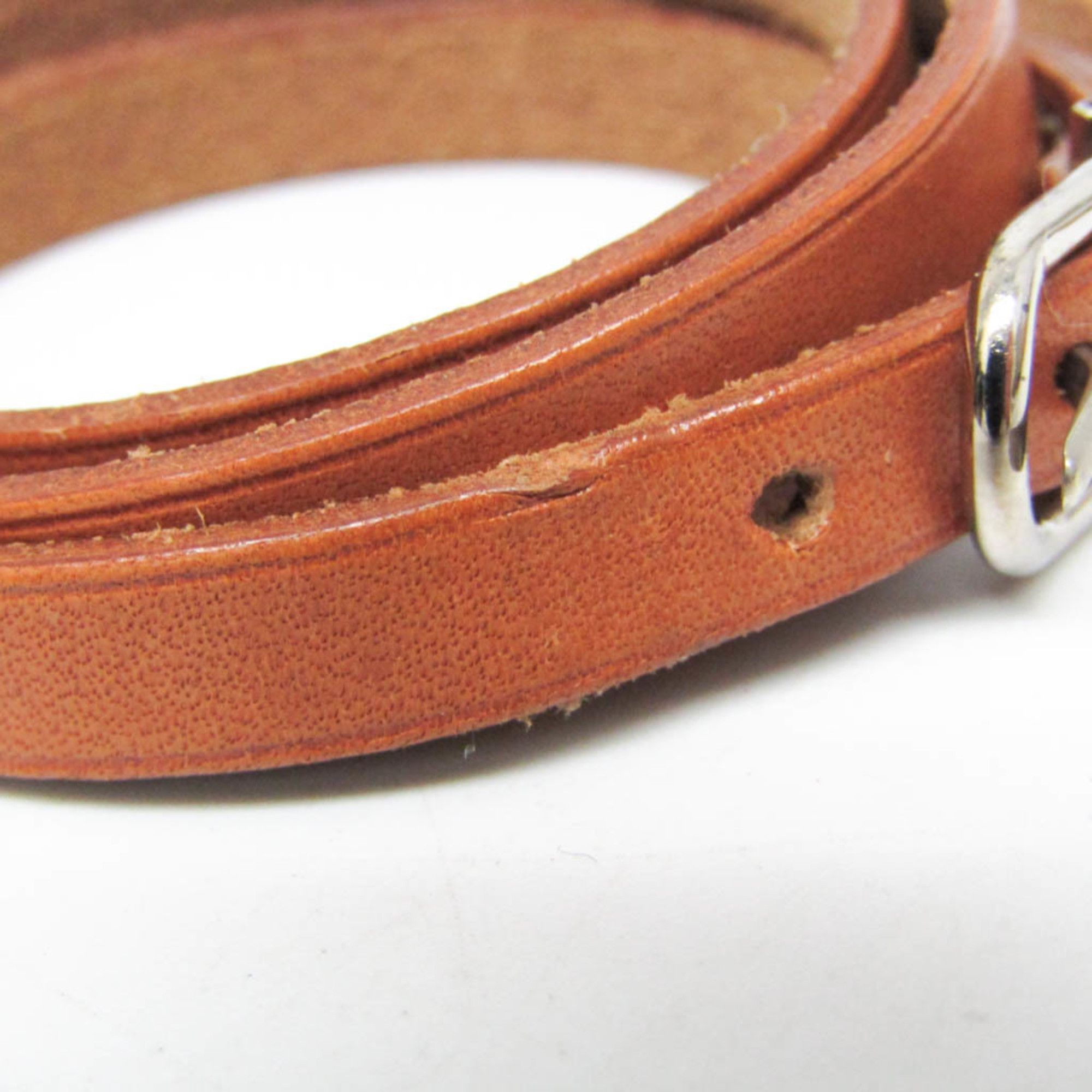 Hermes Hermes Api Choker Leather,Metal Bangle Brown,Silver Size ONE SIZE - 5 Thumbnail