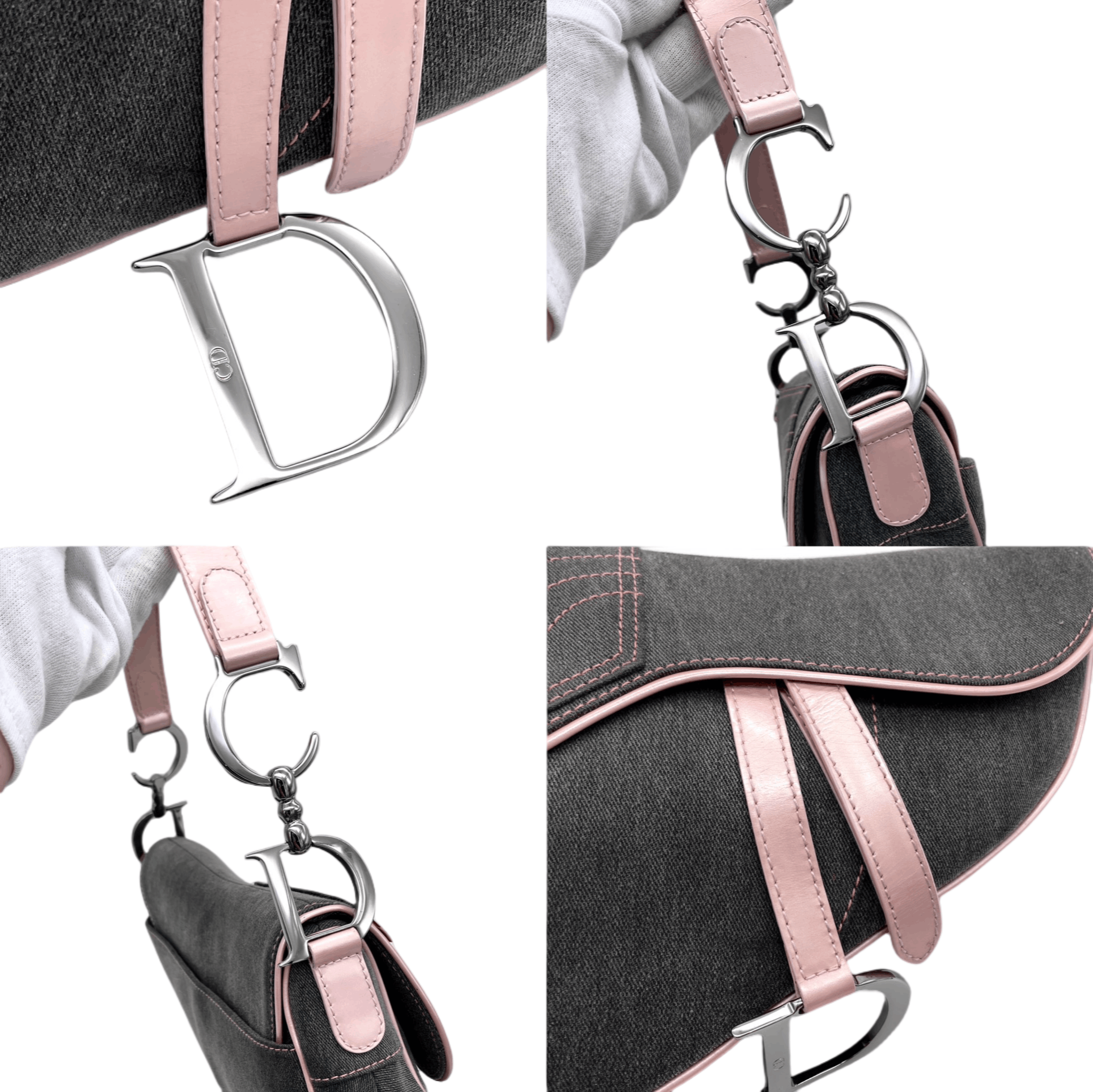 Dior Christian Dior Saddlebag Denim Shoulder Bag Gray Size ONE SIZE - 9 Thumbnail