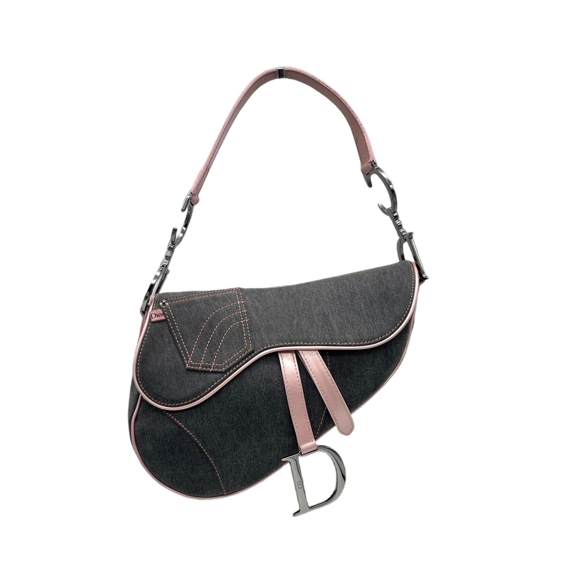 Dior Christian Dior Saddlebag Denim Shoulder Bag Gray Size ONE SIZE - 4 Thumbnail