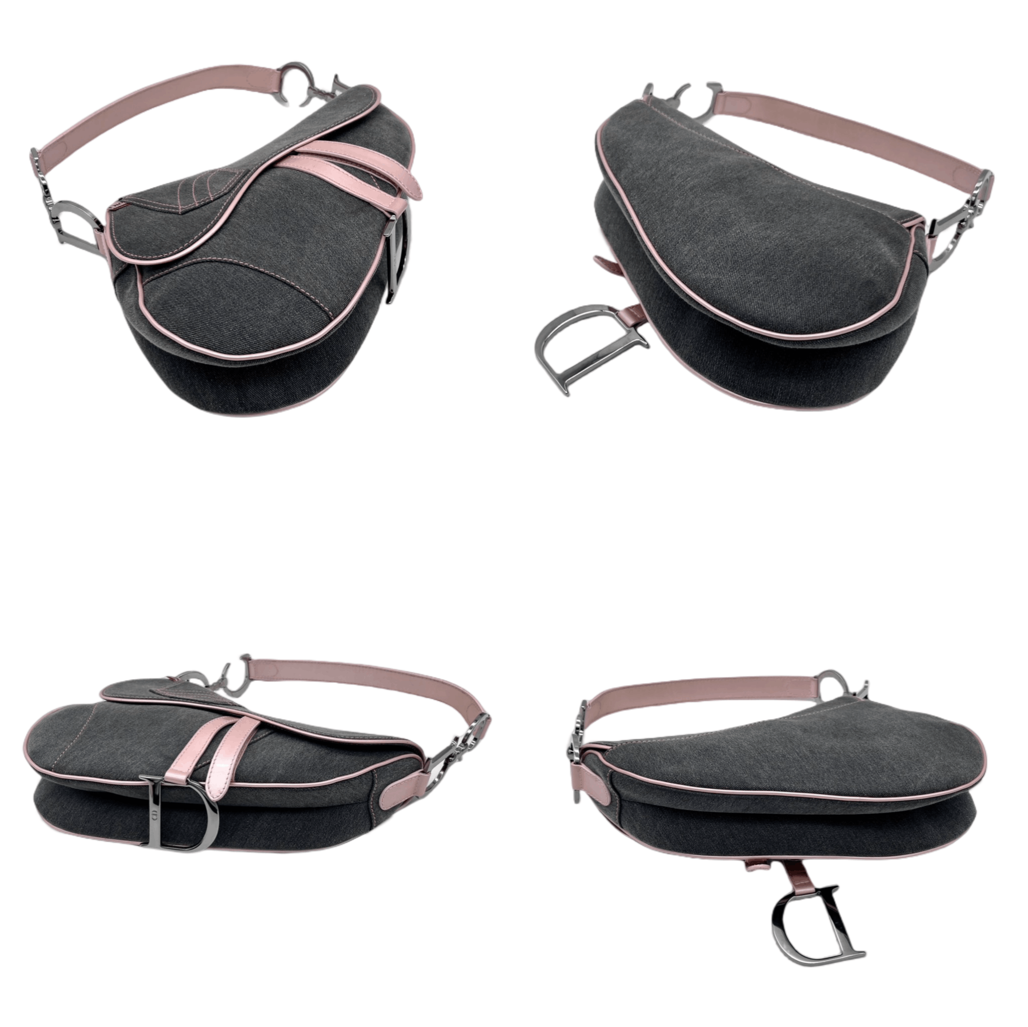 Dior Christian Dior Saddlebag Denim Shoulder Bag Gray Size ONE SIZE - 6 Thumbnail