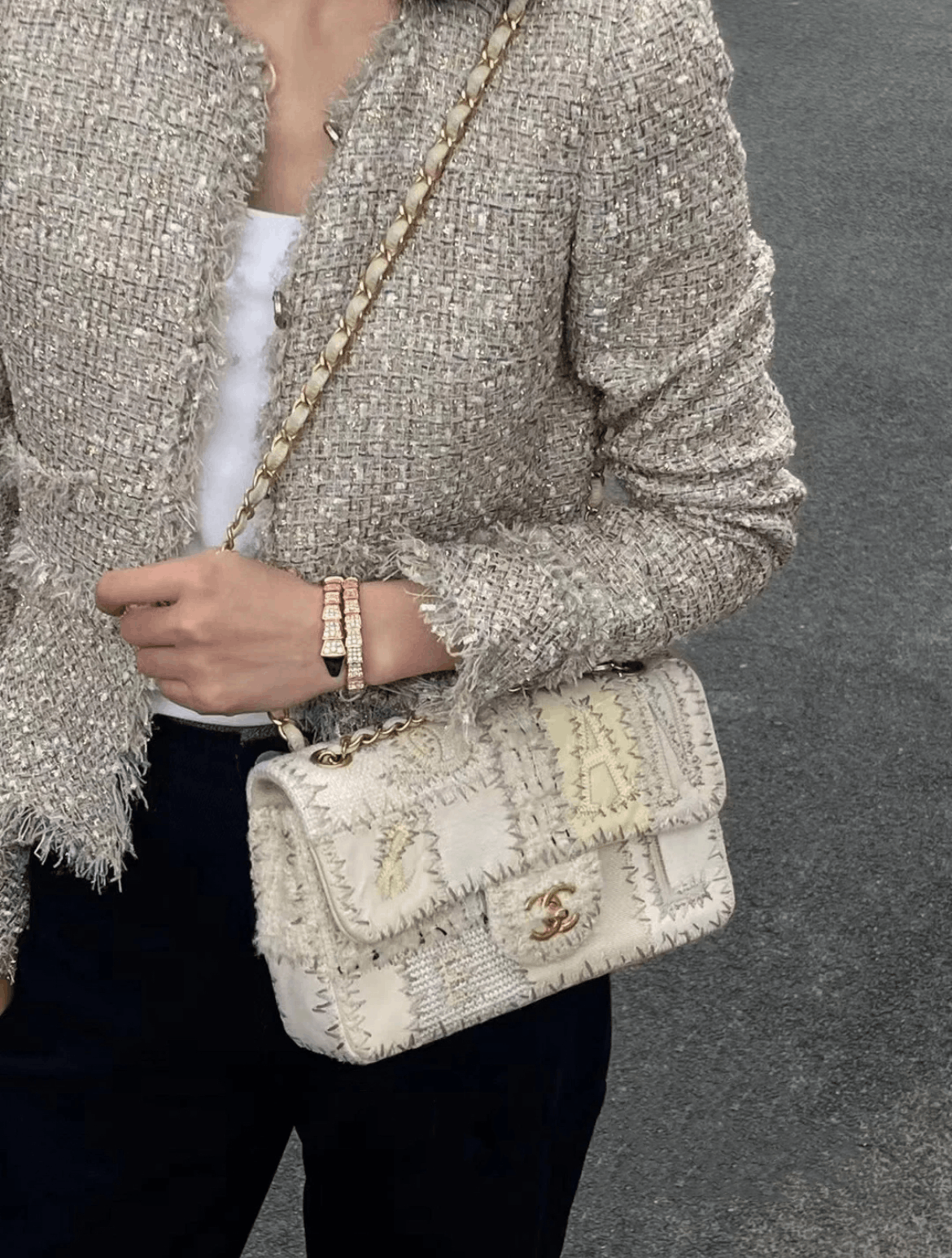 Chanel Chanel Patchwork Double Chain Single Flap Bag Size ONE SIZE - 3 Thumbnail