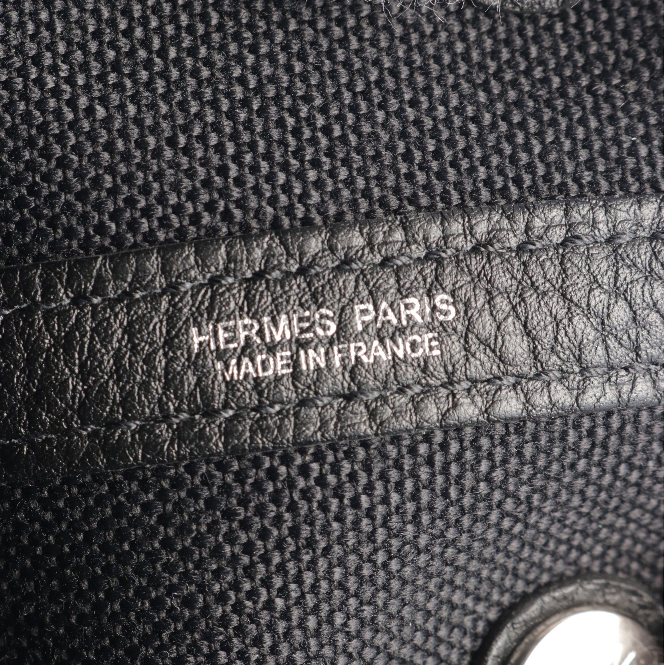 Hermes Hermes Garden Party Tpm Handbag Tote Bag Toile Military Leather Black Silver Hardware Z Stamp Size ONE SIZE - 4 Thumbnail